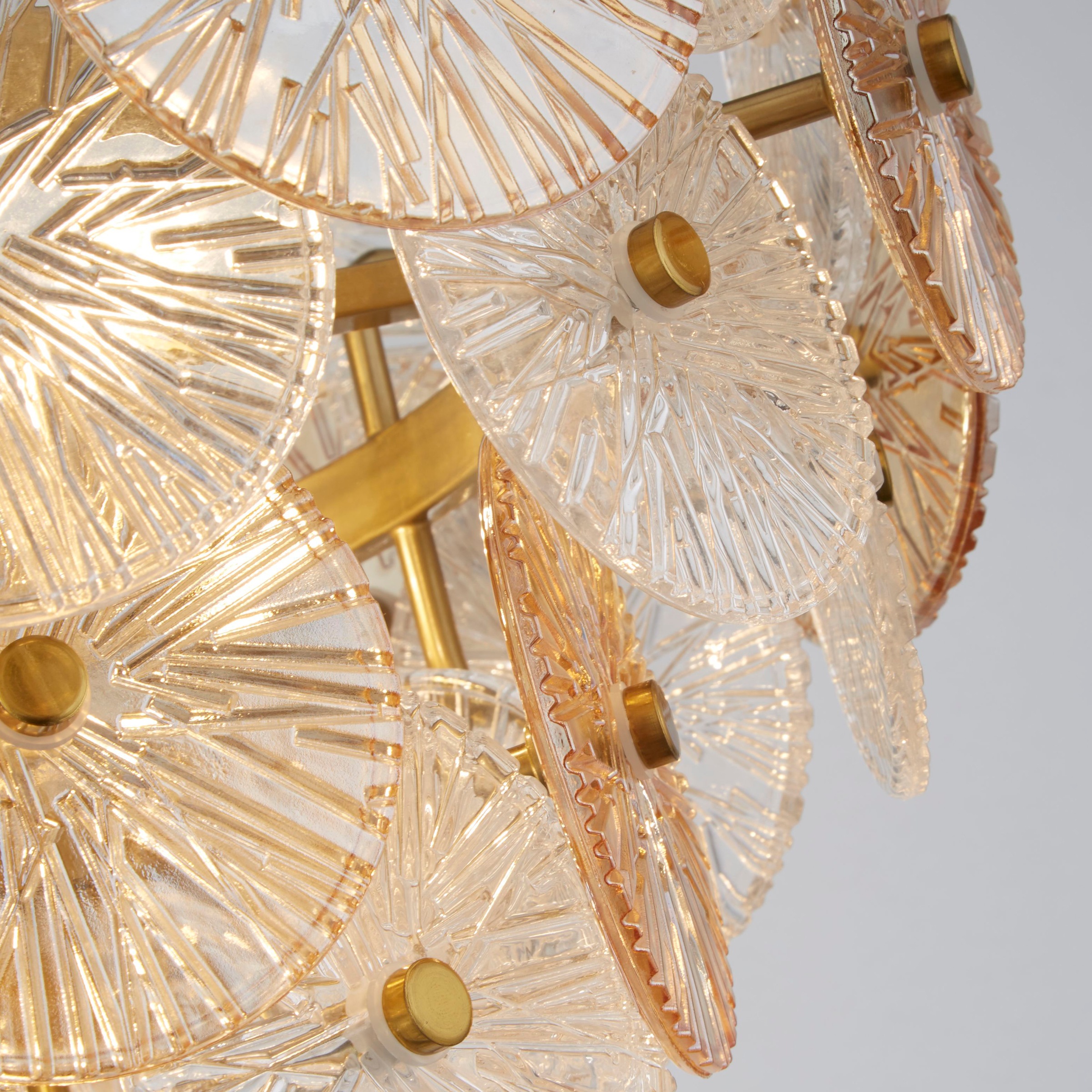 Searchlight Hängeleuchte »Hängeleuchte Wagon Wheel, 5-flammig«, 5 flammig, Leuchtmittel G9 | ohne Leuchtmittel, Mit massiven Glasschirmen