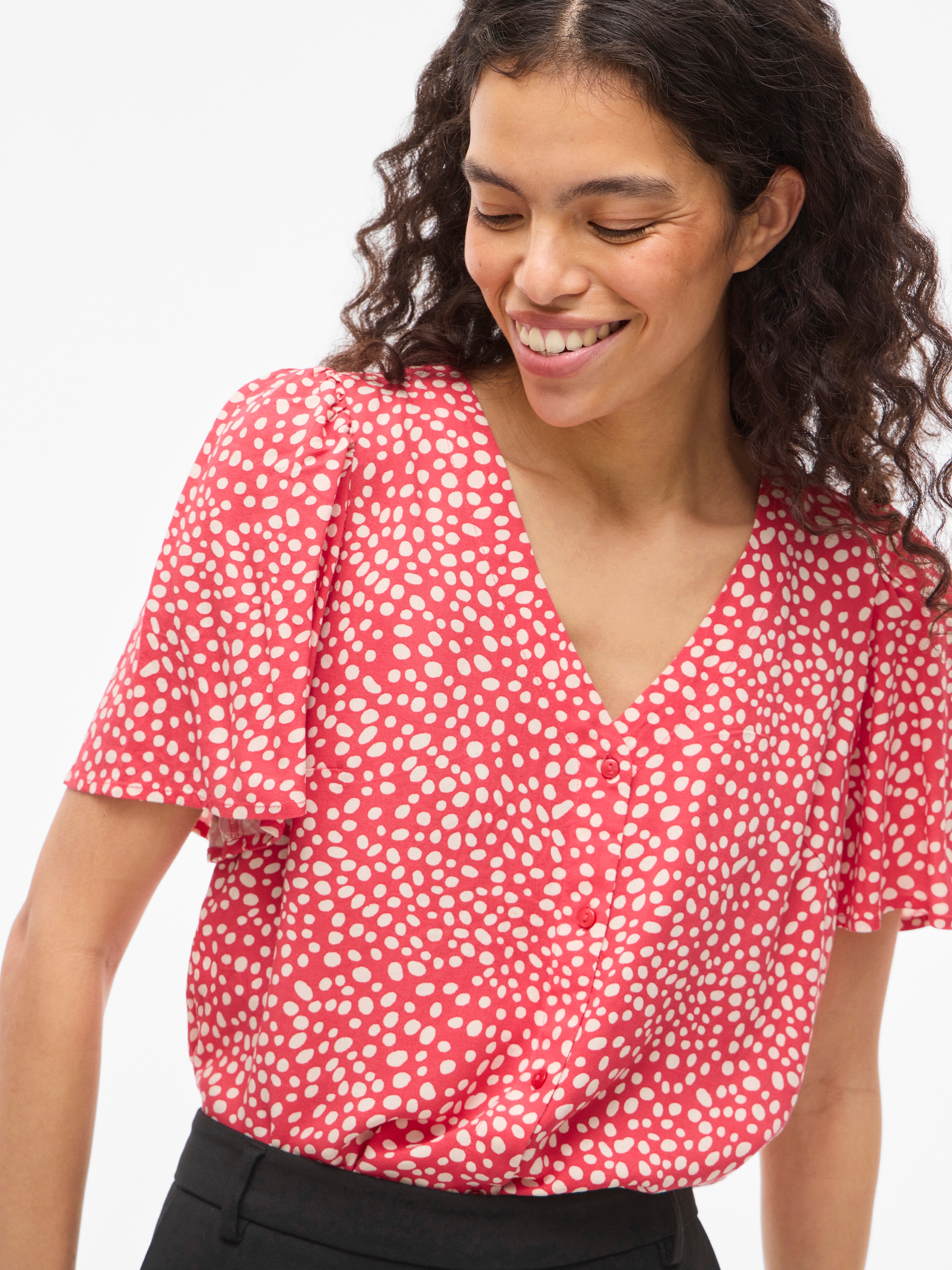 Vila Hemdbluse »VIGRACE V-NECK S/S SHIRT - NOOS«