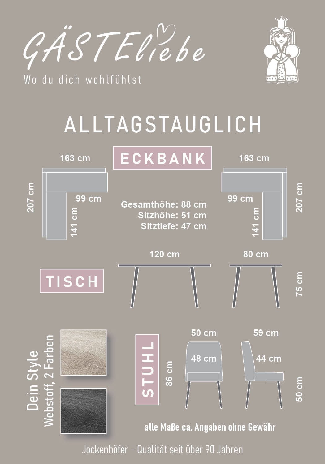 OTTO home Eckbankgruppe »Melvin (Set, 4-tlg. Tisch, Bank und 2 Stühle), Taschenfederkern« Tisch (120x75cm) schwarz, Bank und Stühle anthrazit oder beige