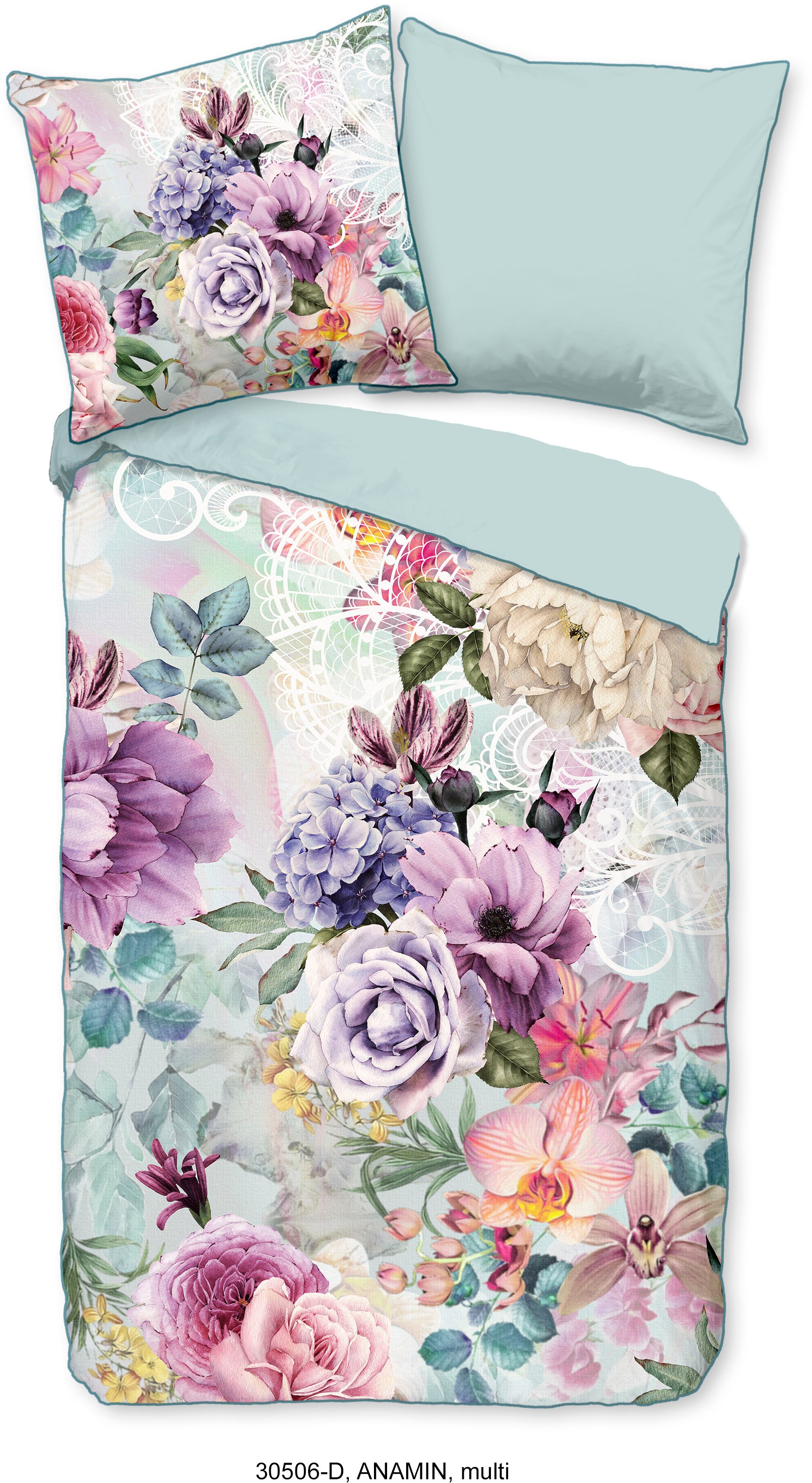 Descanso Wendebettwäsche »Anamin« 2 Stk. tlg. Baumwolle, Satin, 135x200, Bi günstig online kaufen