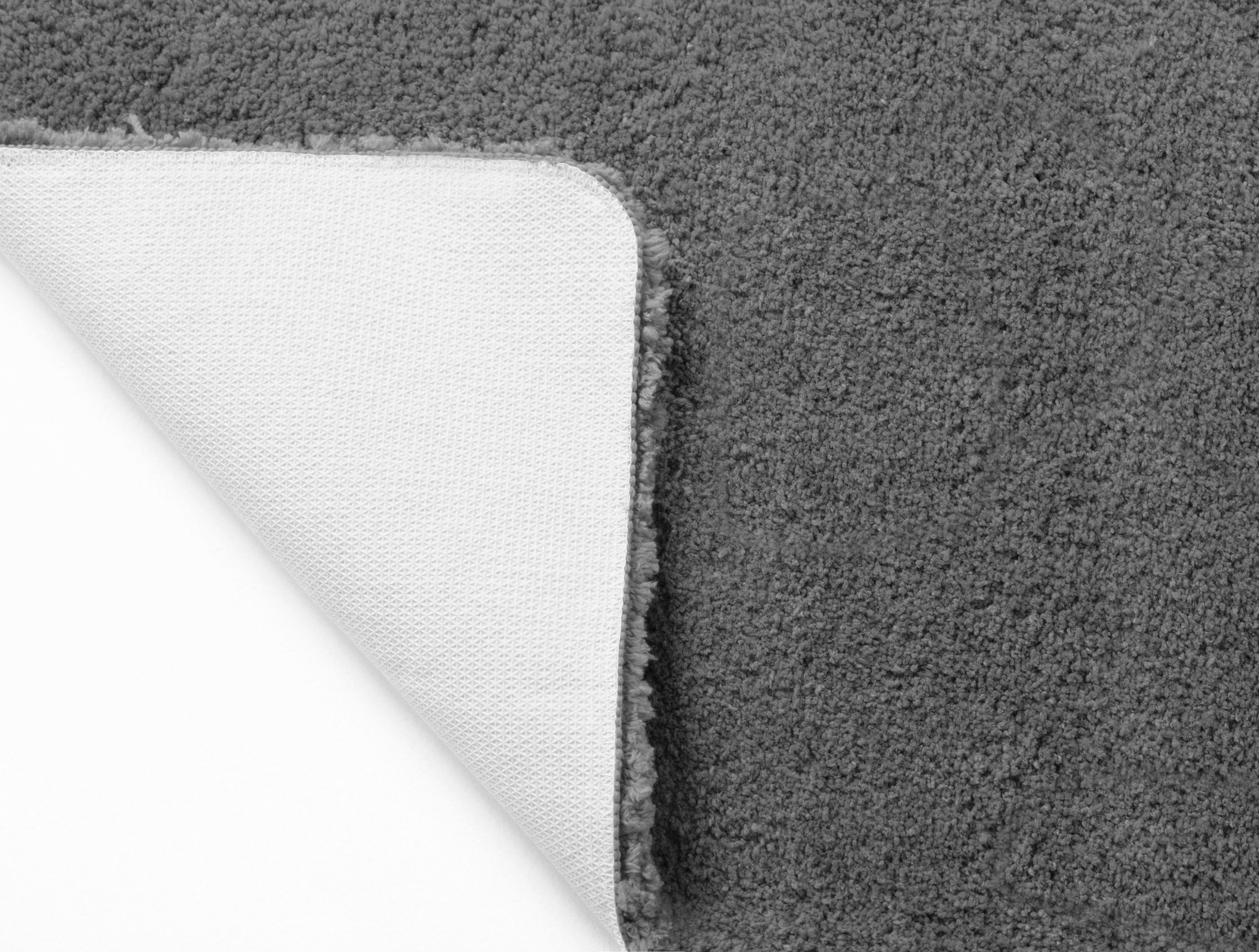 my home Badematte »Sanremo, Badvorleger, Badezimmer Teppich, sehr weich«, rutschhemmend beschichtet, fußbodenheizungsgeeignet-schnell trocknend, Badteppich, unifarben, rechteckig, rund & als 3-tlg. Set erhältlich