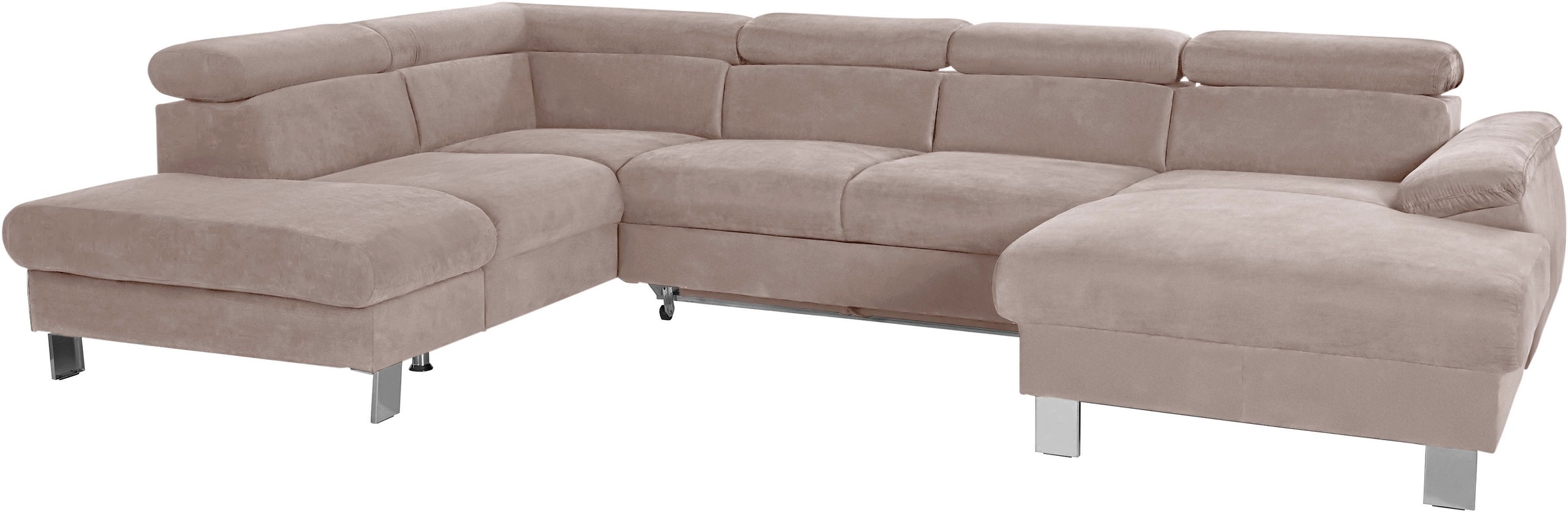 COTTA Wohnlandschaft »Komaris U-Form, B: 320 cm«, mit Kopfteilverstellung, optional Bettfunktion, Bettkasten & Licht