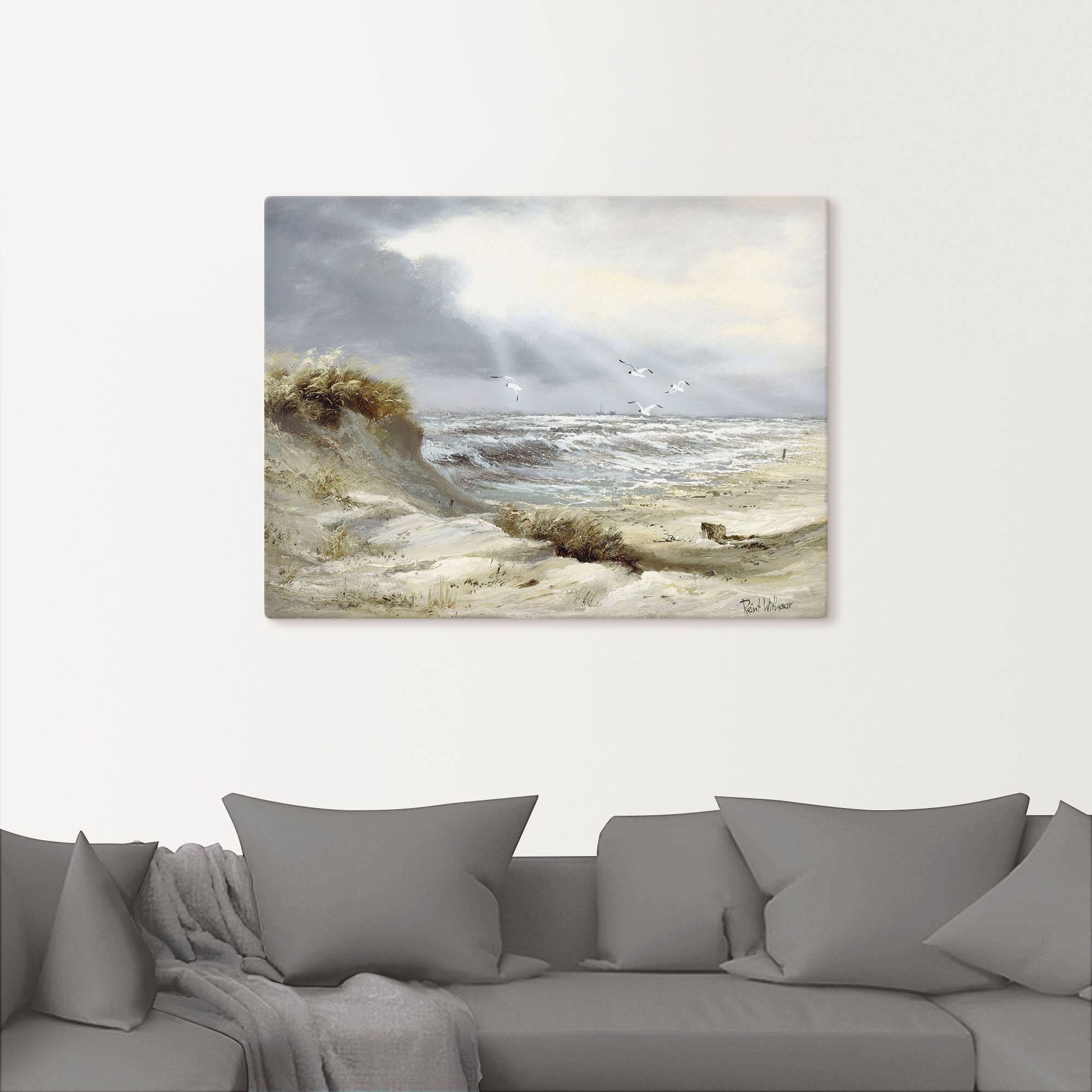 Artland Wandbild "Dünen an der stürmischen See", Küste, (1 St.), als Leinwa günstig online kaufen