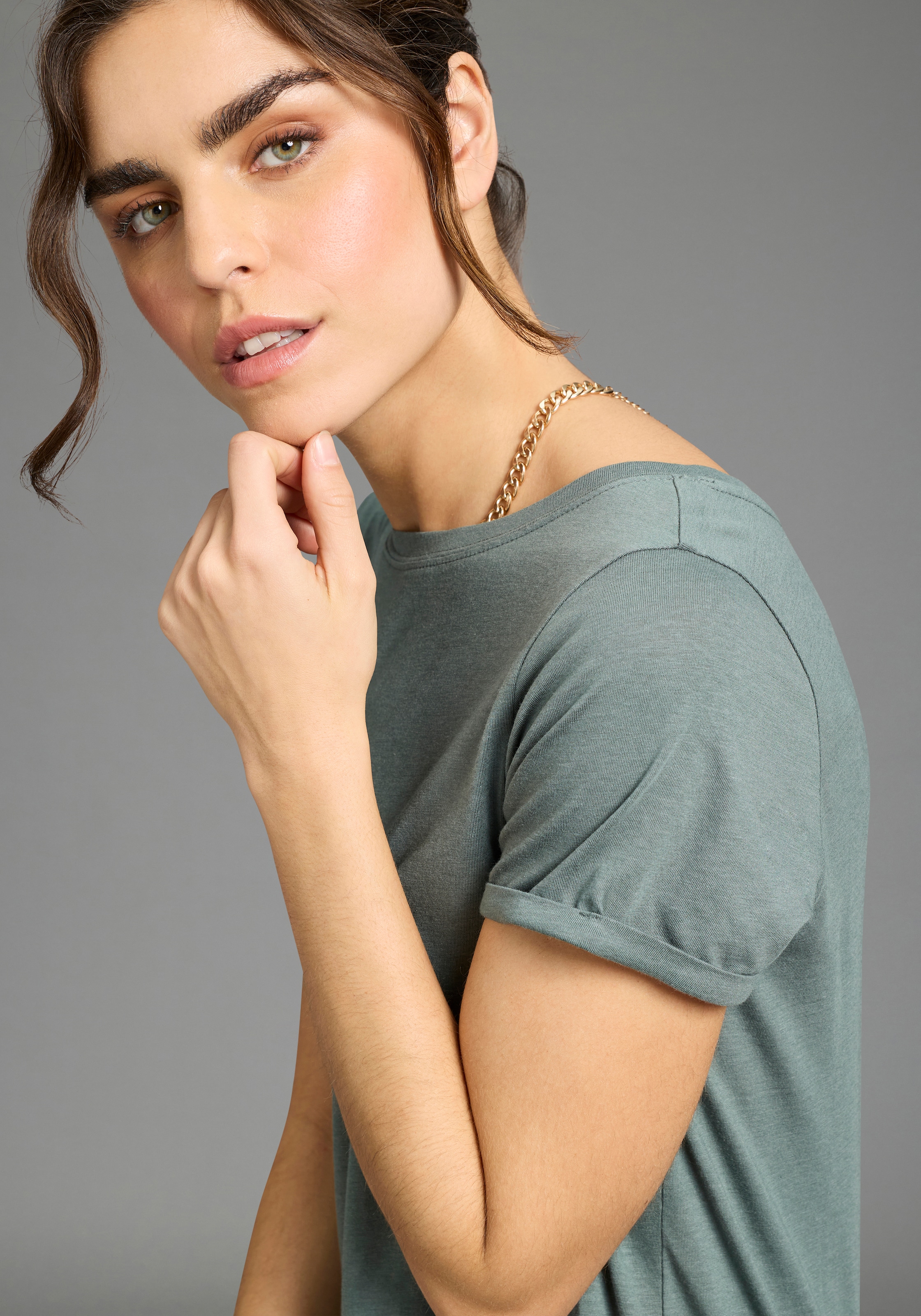 Flashlights Shirtkleid 2er-Pack,  aus Single Jersey, bequeme Passform, mit Seitenschlitzen, wadenlang