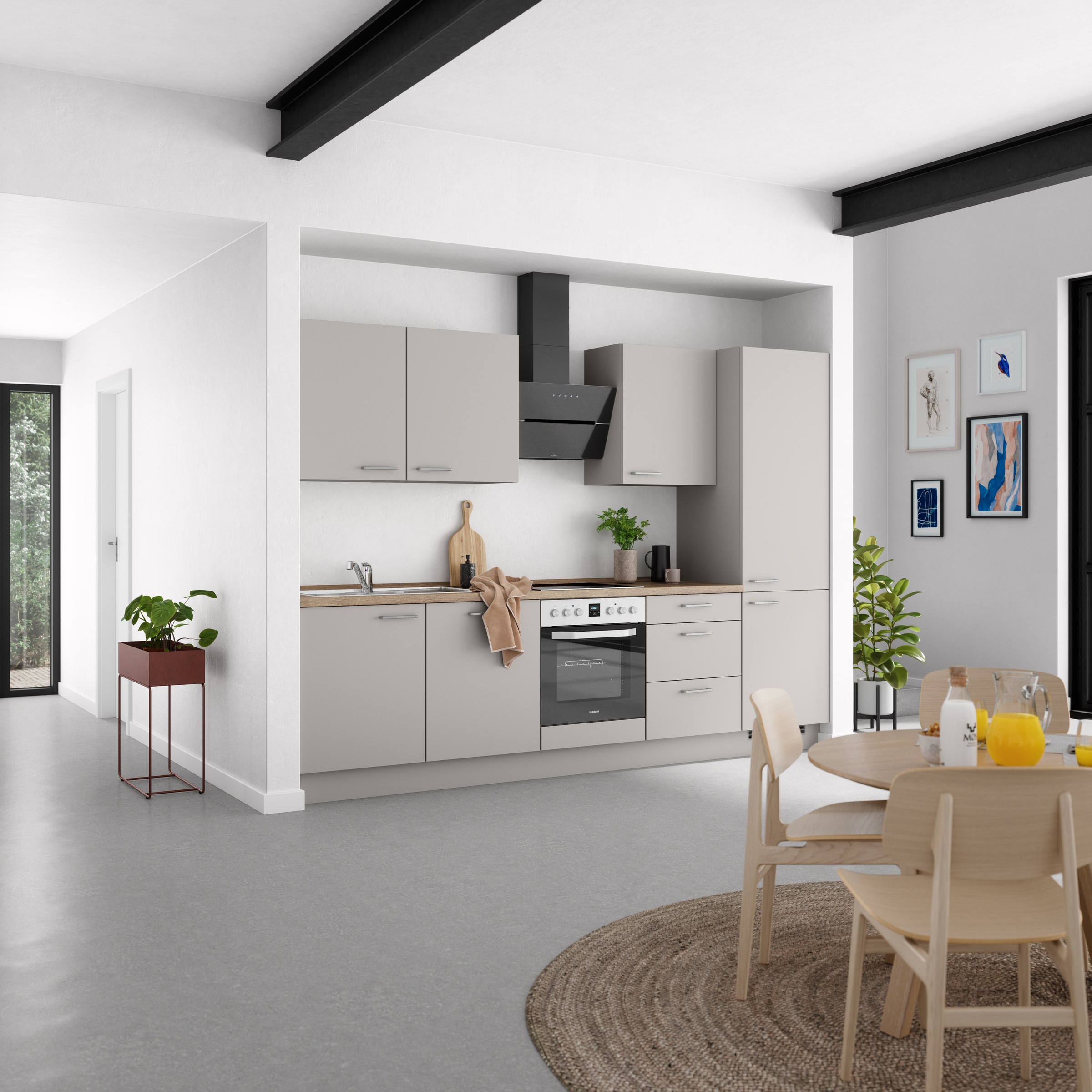 nobilia® Küchenzeile »"Touch II"«, vormontiert, Ausrichtung wählbar, Breite 300 cm, wahlw. mit E-Geräten