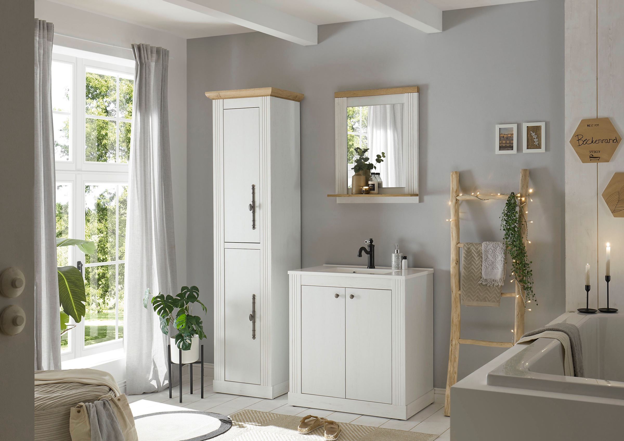 Home affaire Badmöbel-Set »WESTMINSTER, Bad im Landhausstil, 3-teiliges Bad günstig online kaufen