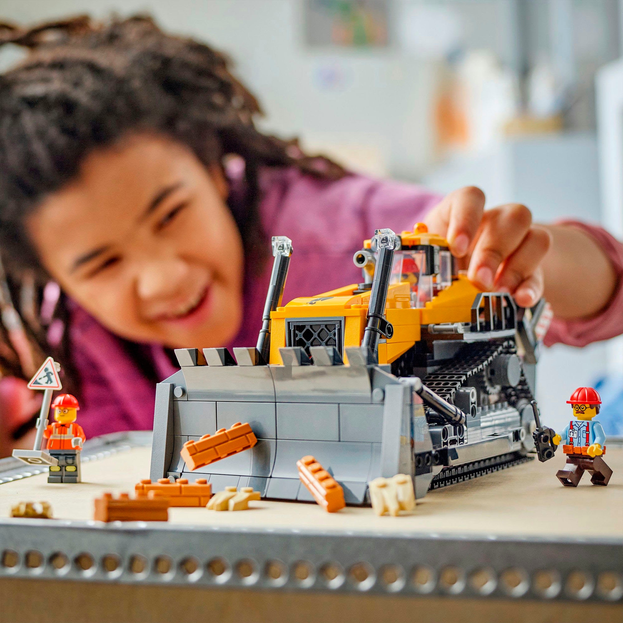 LEGO® Konstruktionsspielsteine »Gelber Bulldozer (60466), LEGO City«, (682 St.), Made in Europe