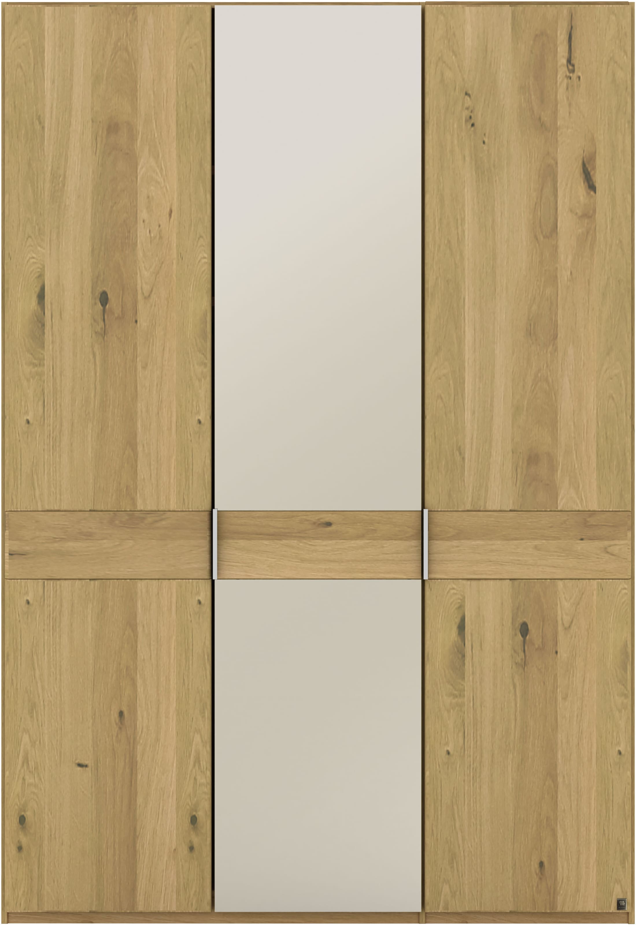 MUSTERRING Drehtürenschrank »Savona, Kleiderschrank, Schrank, Garderobe, teilmassiv Eiche« mit Türdämpfern, mit Spiegel oder Glas, extra Böden,...