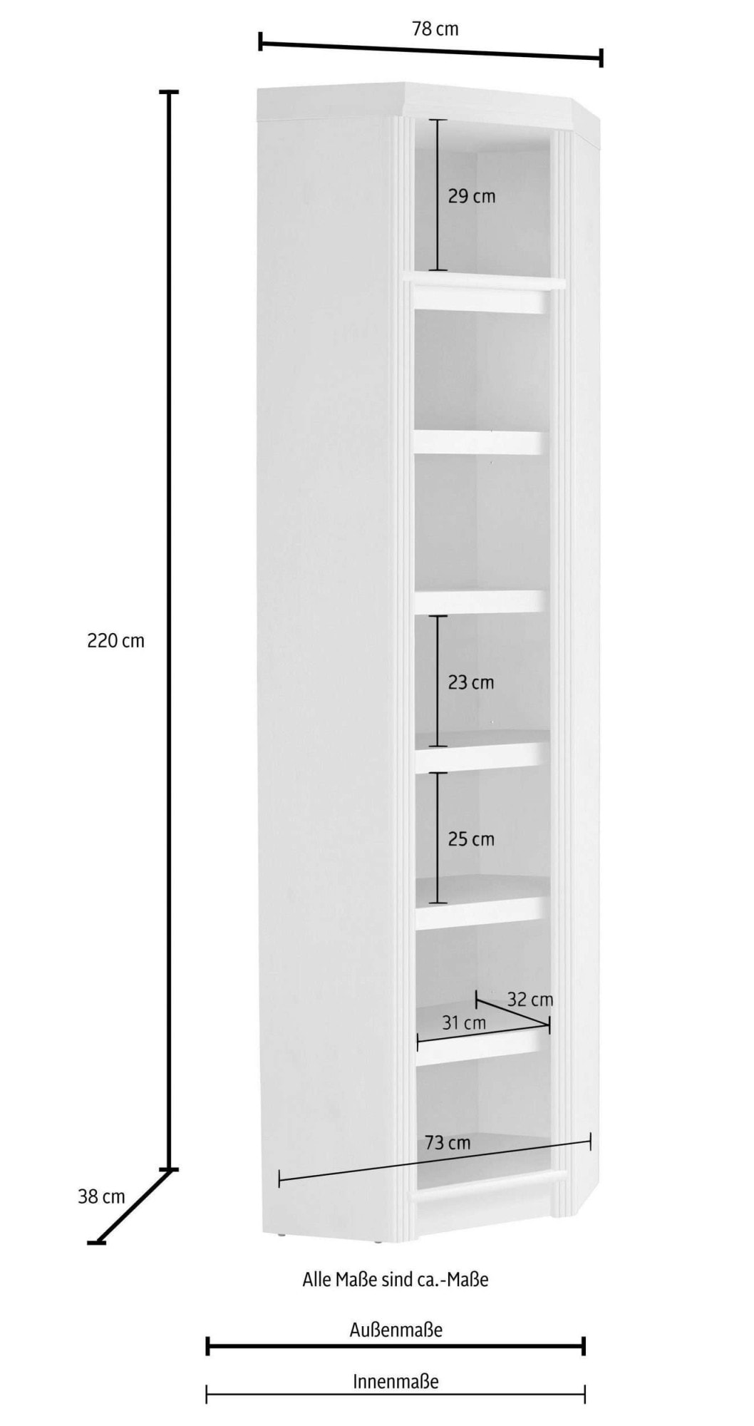 OTTO home Eckregal »Soeren Regal Höhe 220 cm, massive Kiefer, FSC®-zertifiziert« passend für Regale Soeren mit einer Tiefe von 29 cm
