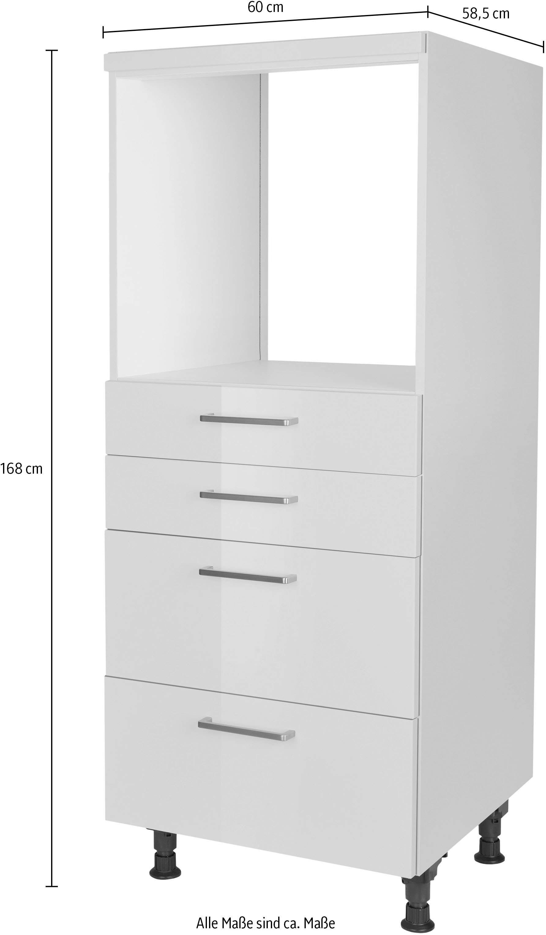 nobilia® Herdumbauschrank »"Flash", mit Schubkästen und Auszügen,«, vormontiert, Breite/Höhe: 60/167,8 cm