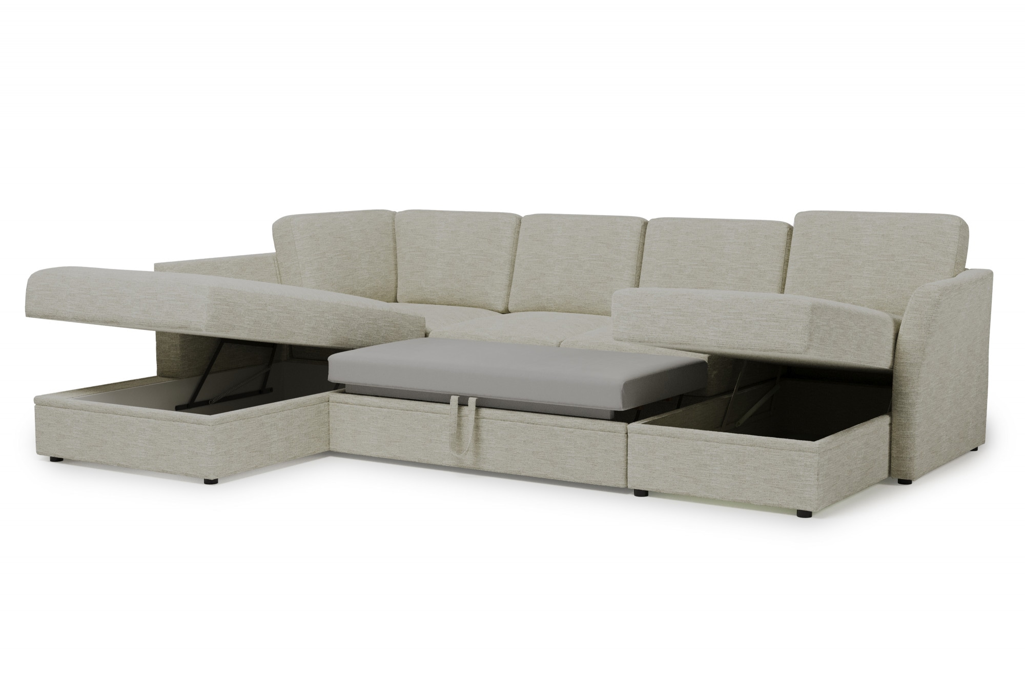 Home affaire Wohnlandschaft »Lavars Schlafsofa«, mit Bettfunktion und Stauraum, in zwei verschiedenen Bezugsqualitäten