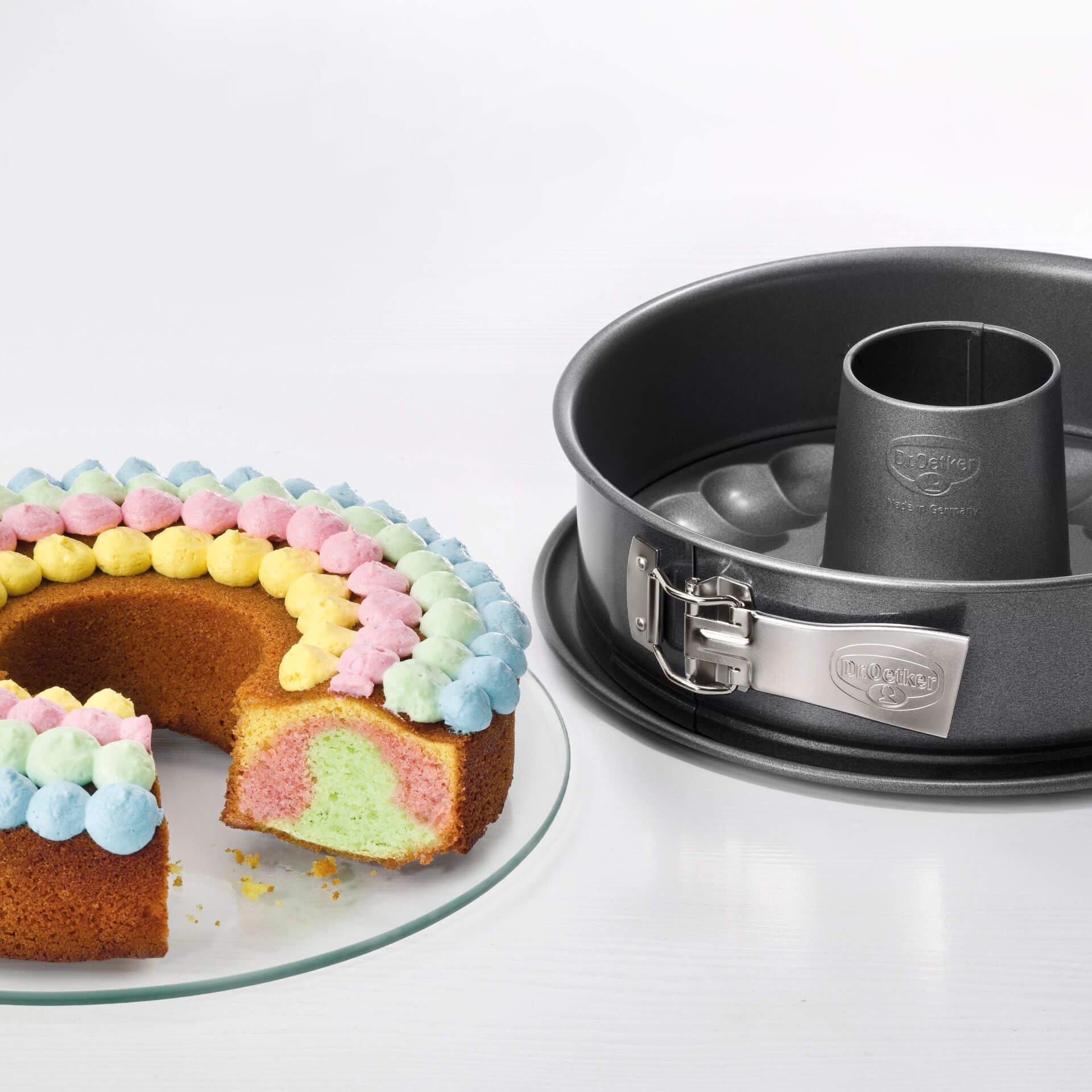 Dr. Oetker Küchenhelfer Springform »Back-Harmonie, mit Flach- und Rohrboden, perfekt für Kuchen und Torten«