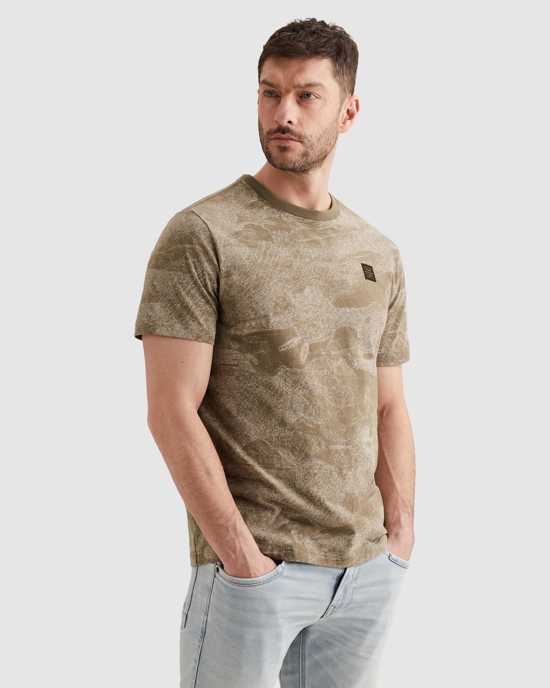 PME LEGEND T-Shirt »Short sleeve r-neck single jersey aop« mit Logo Stickerei