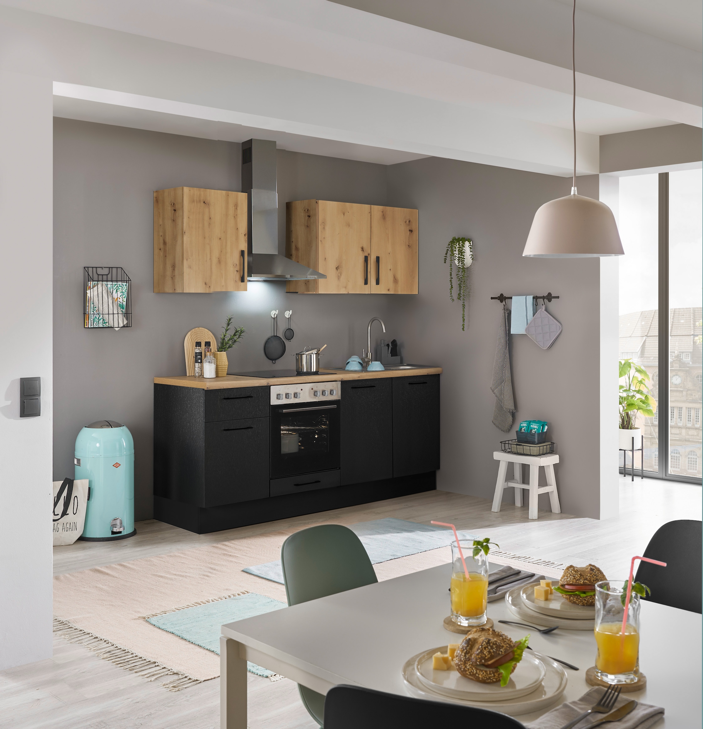 BASIC by Balculina Küchenzeile »Turin«, Breite 210 cm, wahlweise mit E-Geräten