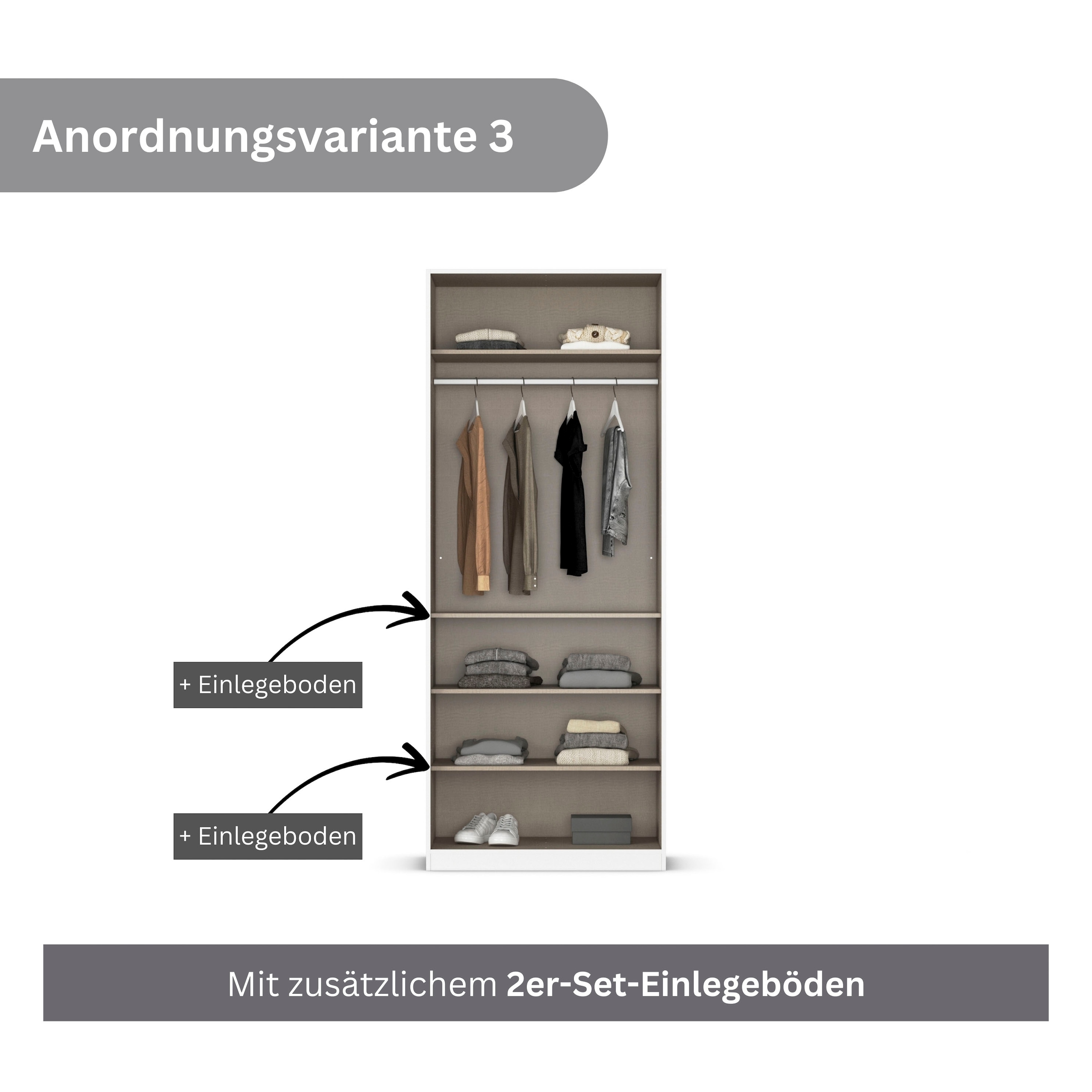 rauch Drehtürenschrank »Kleiderschrank Schrank Garderobe AGORDO TOPSELLER Schlafzimmer«, (in zwei Griff-Farben mit Dekor- oder Hochglanzfront), durchdachte Innenausstattung, in 6 Breiten und 2 Höhen MADE IN GERMANY