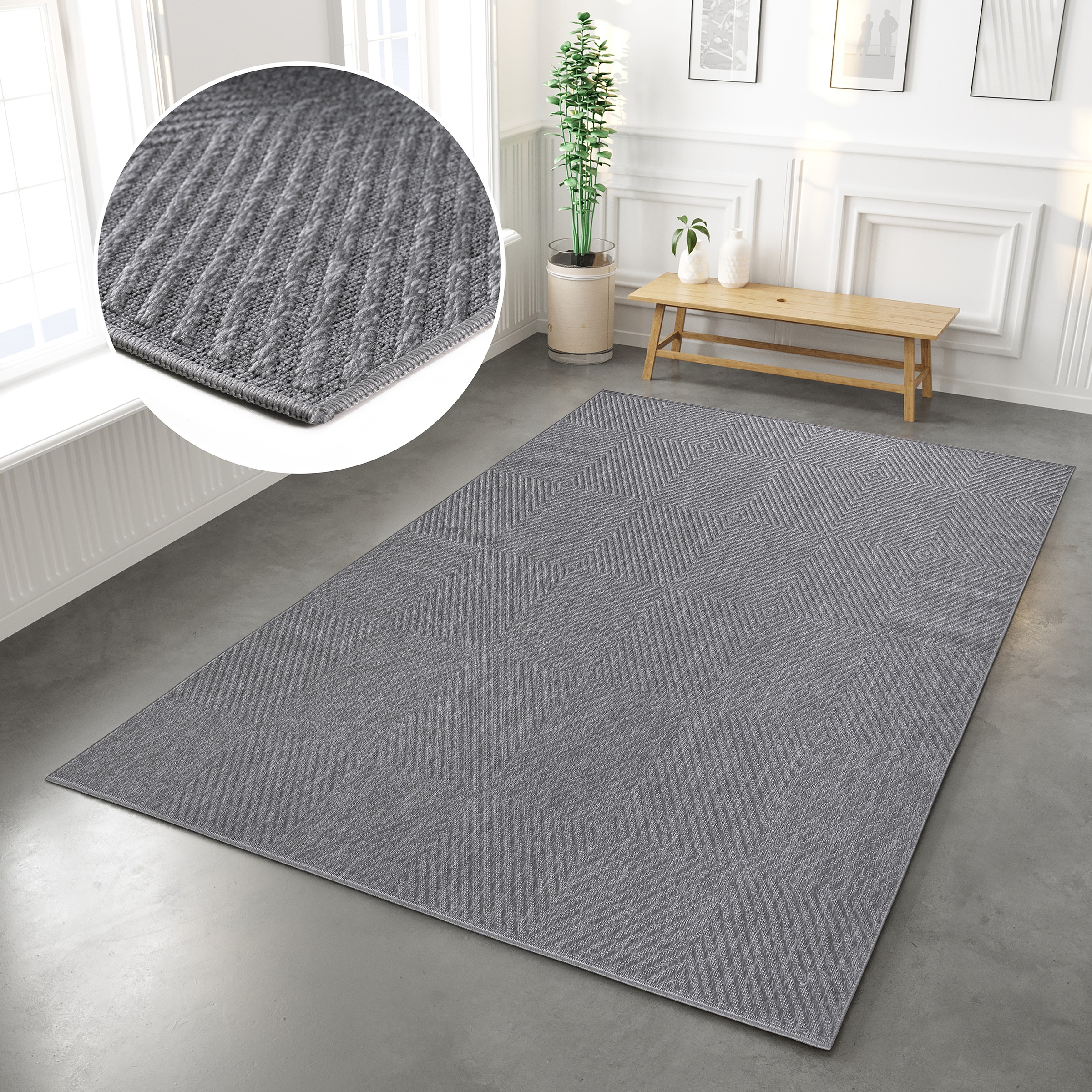 my home Teppich »Elsa, In- und Outdoor geeignet«, rechteckig, 3 mm Höhe, Si günstig online kaufen
