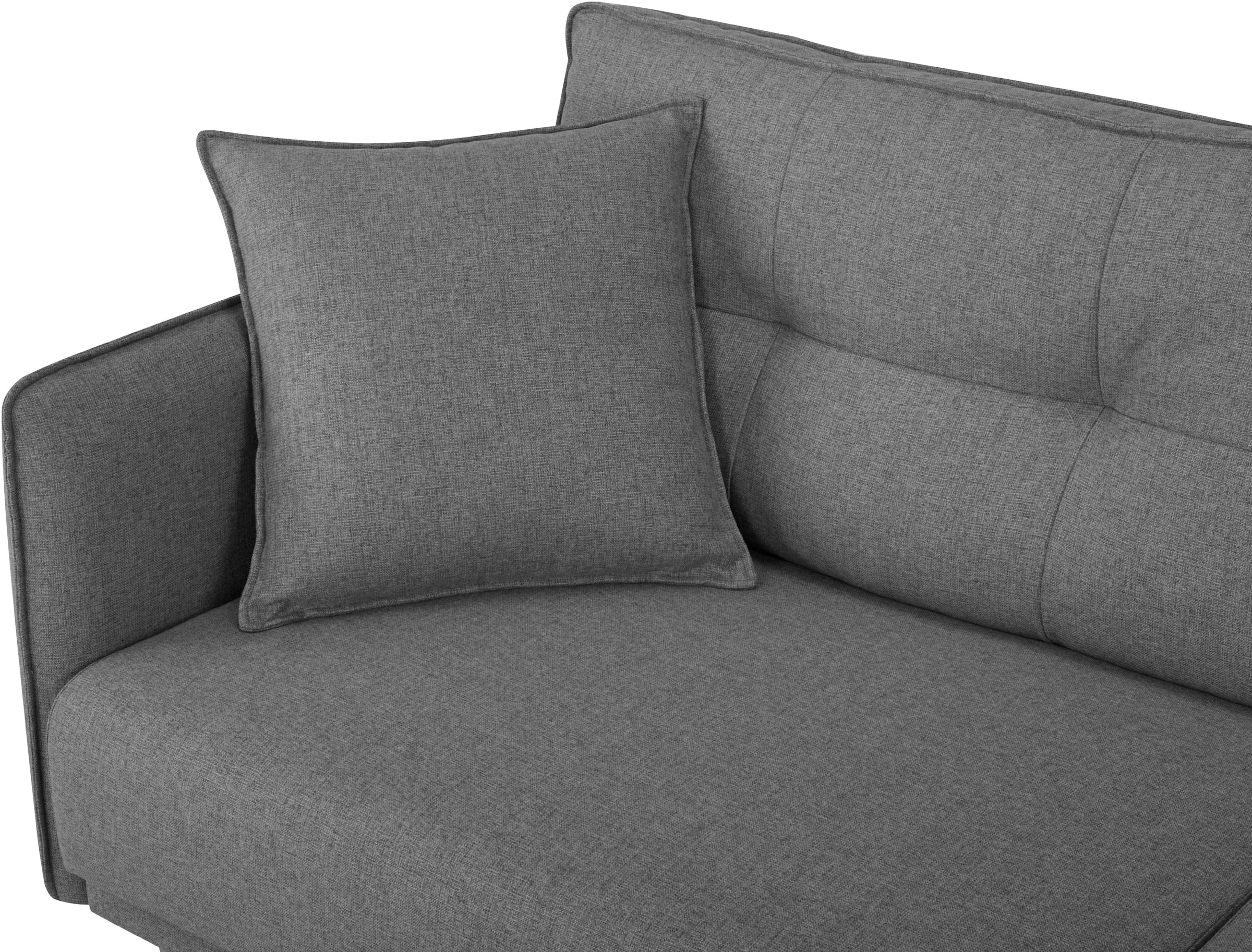 Home affaire Schlafsofa »SORENITY, 196 cm, 3-Sitzer, verstellbare Rückenlehne« Klappmechanismus, feiner Webstoff, natürliche Farben