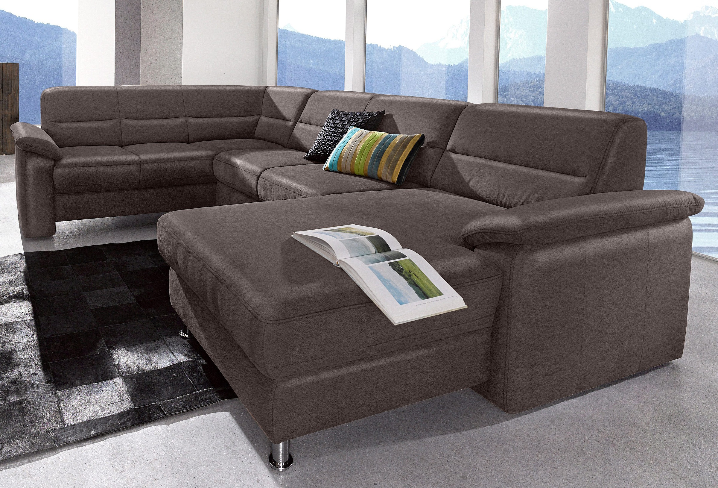 sit&more Wohnlandschaft »Ascara U-Form«, inklusive Boxspring/Federkern-Polsterung, wahlweise mit Bettfunktion