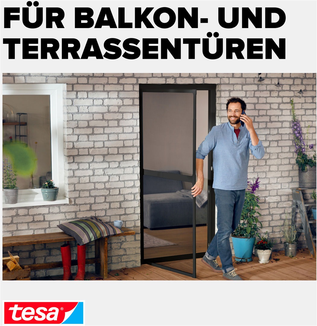 tesa Insektenschutz-Tür »Klemm-Adapter-Set - Tür-Klemme, Montage KIT« Packung, Adapter für FALT Fenster-türen, 3 Stk. tlg. INSECT STOP einfache Montage, ohne Bohren oder Schrauben