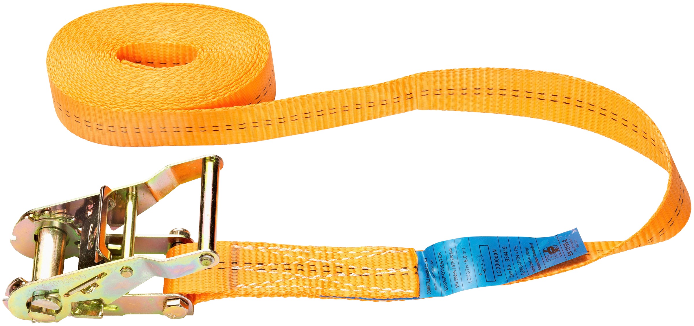 Connex Zurrgurt »Einteilig - 2000 kg maximale Belastbarkeit«, Spannratsche, ohne Haken - Aus Polyester
