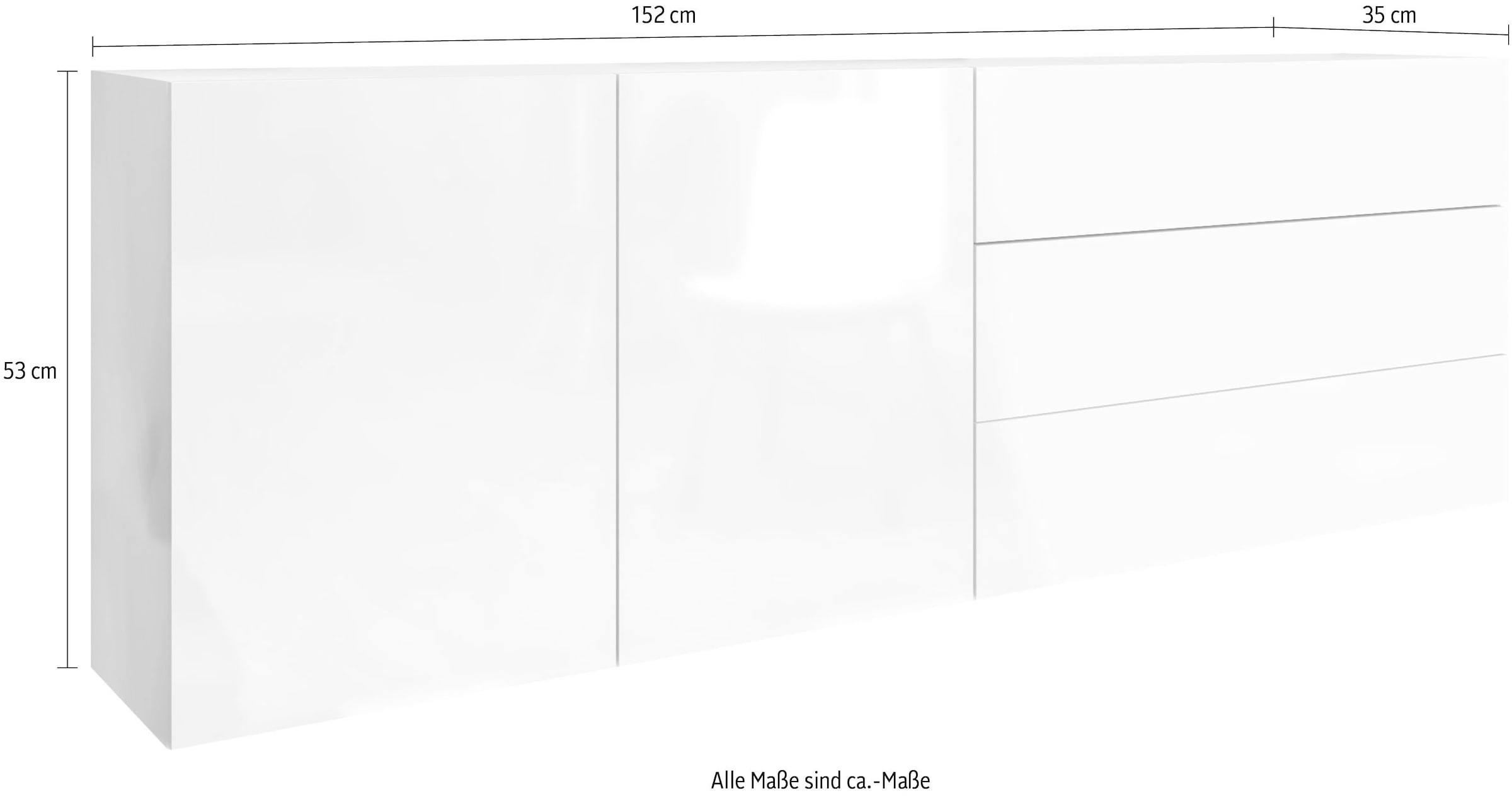 bestellen Raten nur hängend Lowboard Breite auf borchardt cm, »Vaasa«, Möbel 152