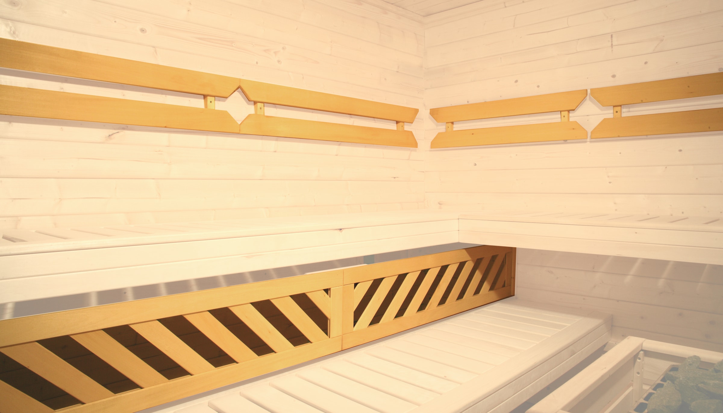 weka Sauna »Design-Sauna KEMI Eck 2«, Blockbohlen, vorgef. Elemente, Fensterelement, mod. Ganzglastür