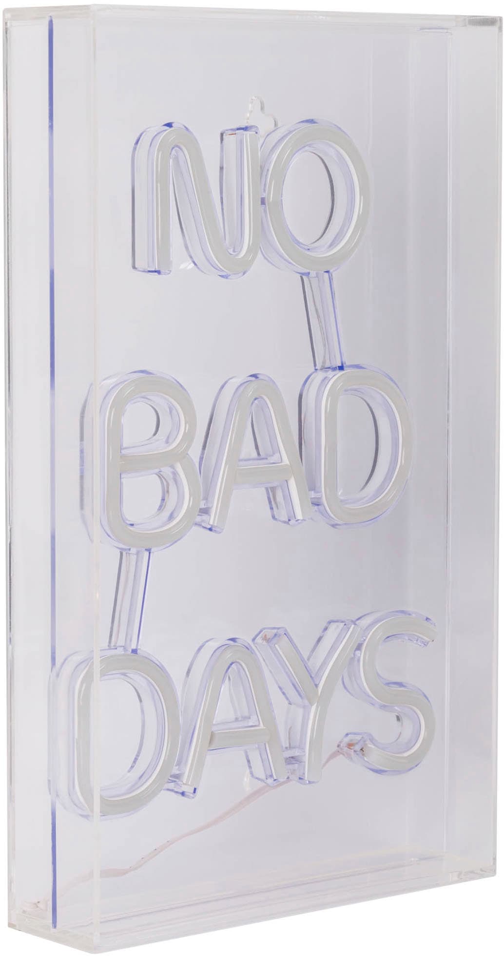 näve LED Dekolicht »NO BAD DAYS«, 1 flammig, Leuchtmittel LED-Modul | LED fest integriert, Schriftzug beleuchtet blau rot, Tisch- Wandfunktion, transparent, USB