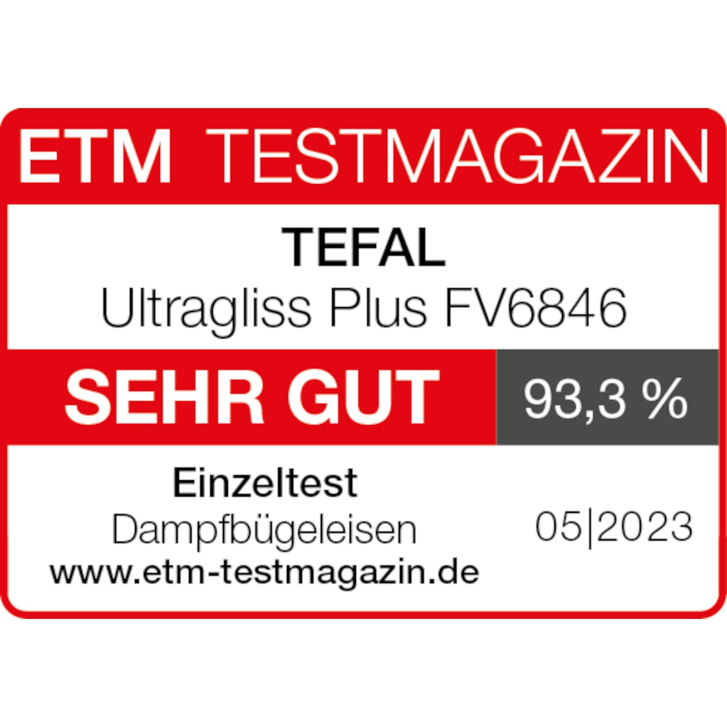 Tefal Dampfbügeleisen »Ultragliss Plus FV6846, 2800 Watt, abnehmbarer Kalk-Kollektor,«, 2800 W, 50 g/Min. kontinuierliche Dampfabgabe, 260 g/Min. Dampfstoß
