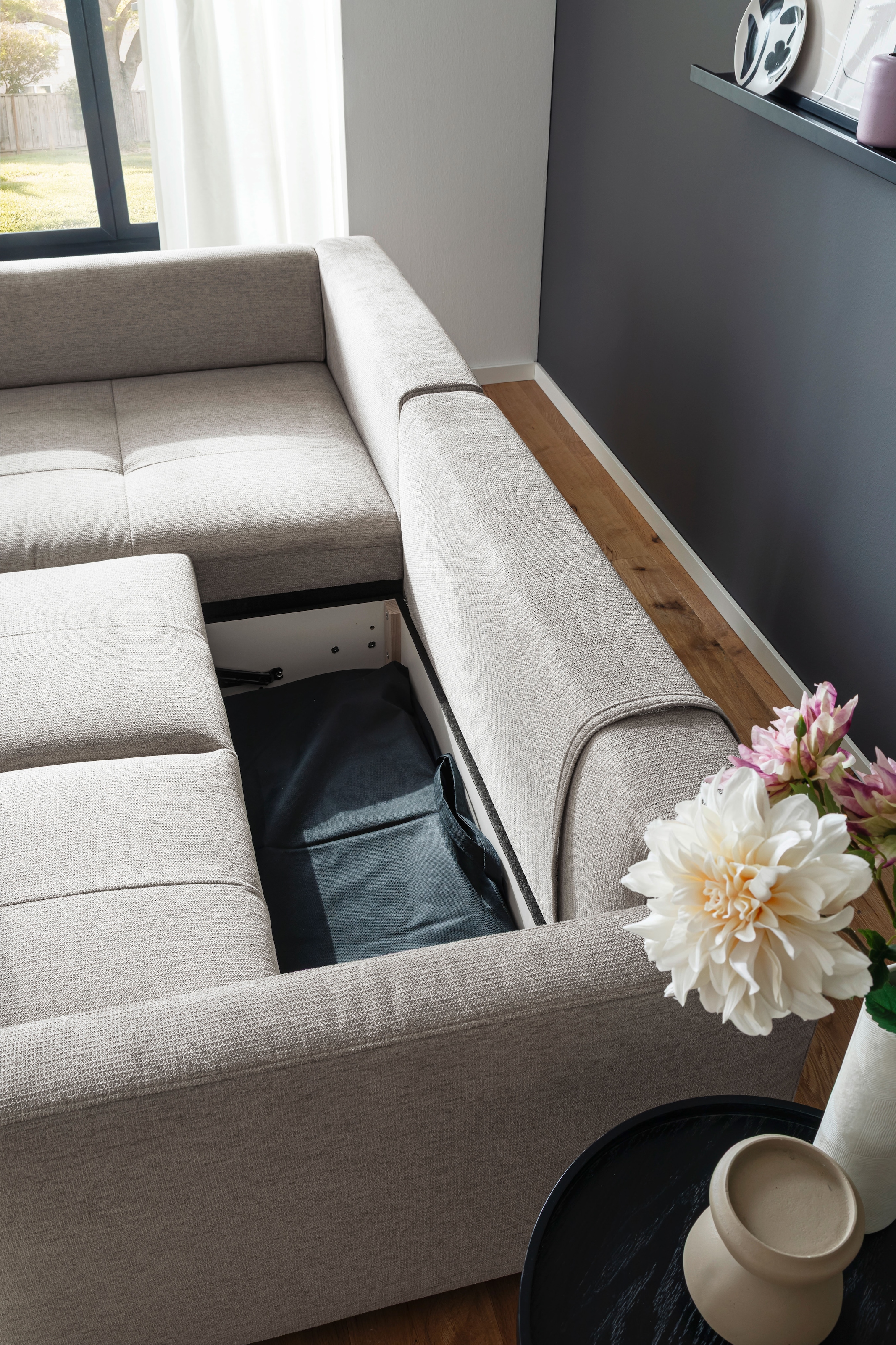 Mr. Couch Ecksofa »Pierre, L-Form mit BoxSpring«, Mit Boxpring-Taschenfederkern