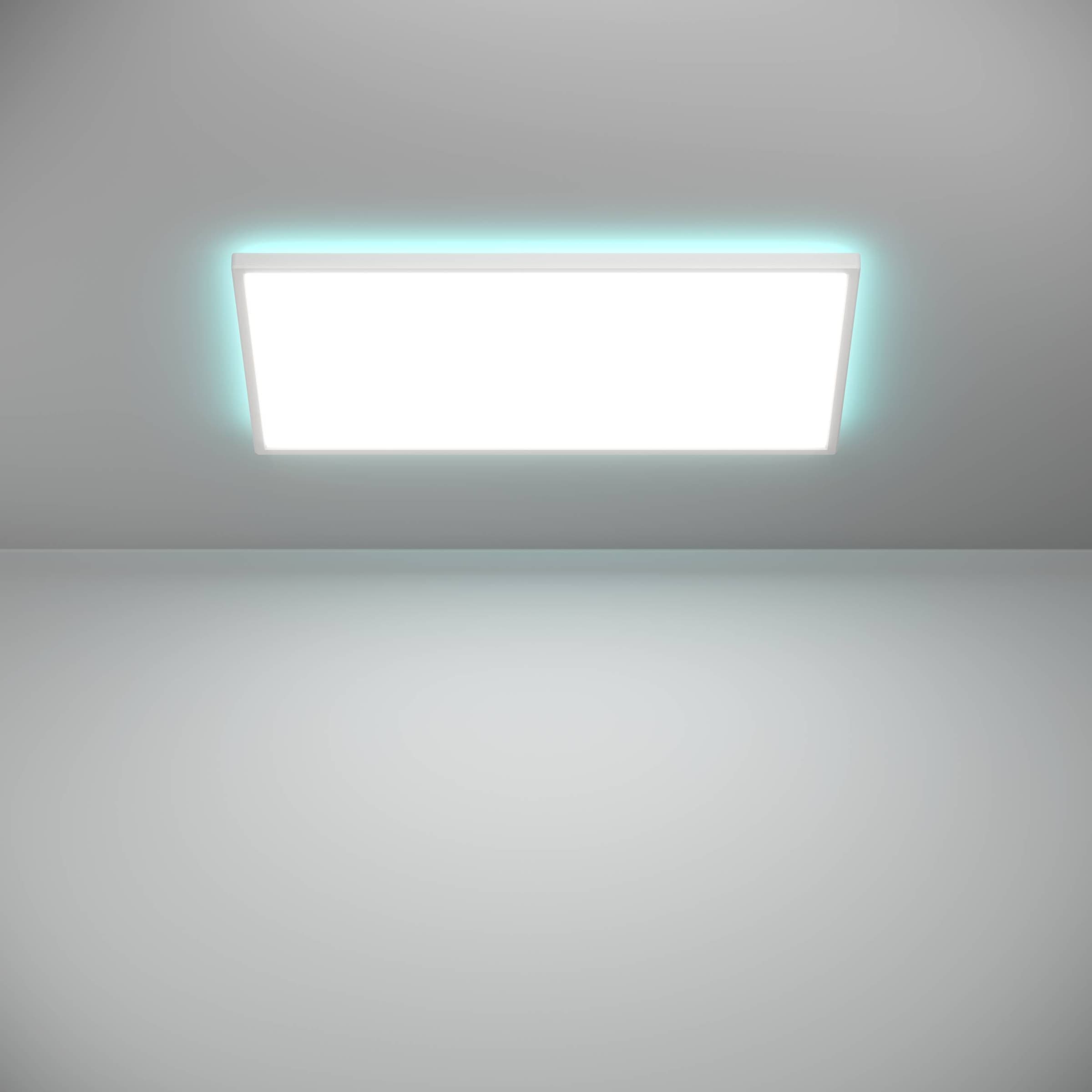 EGLO Deckenleuchte »Rovito-Z Deckenlampe, ZigBee 3.0, Kunststoff, Badezimmerlampe, IP44« LED-Modul 1 Stk. Kaltweiß | RGB Wand-/Deckenleuchte - L57 x B30 x H3 cm - weiß - 17,2W inkl.