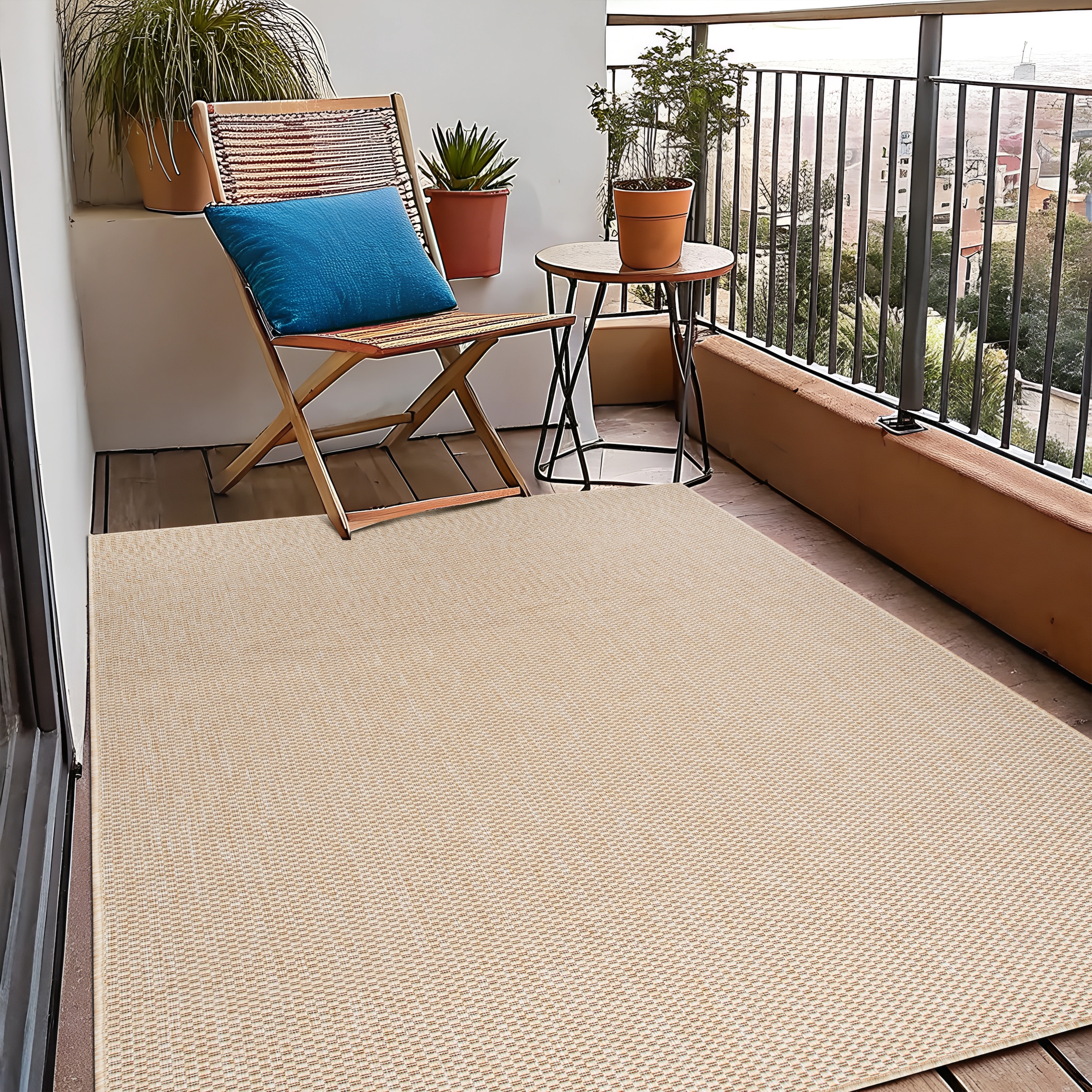 my home Teppich »Venedig auch als Läufer erhältlich«, rechteckig, 4 mm Höhe, In- und Outdoor geeignet, Sisal-Optik, Wetterfest & UV-beständig