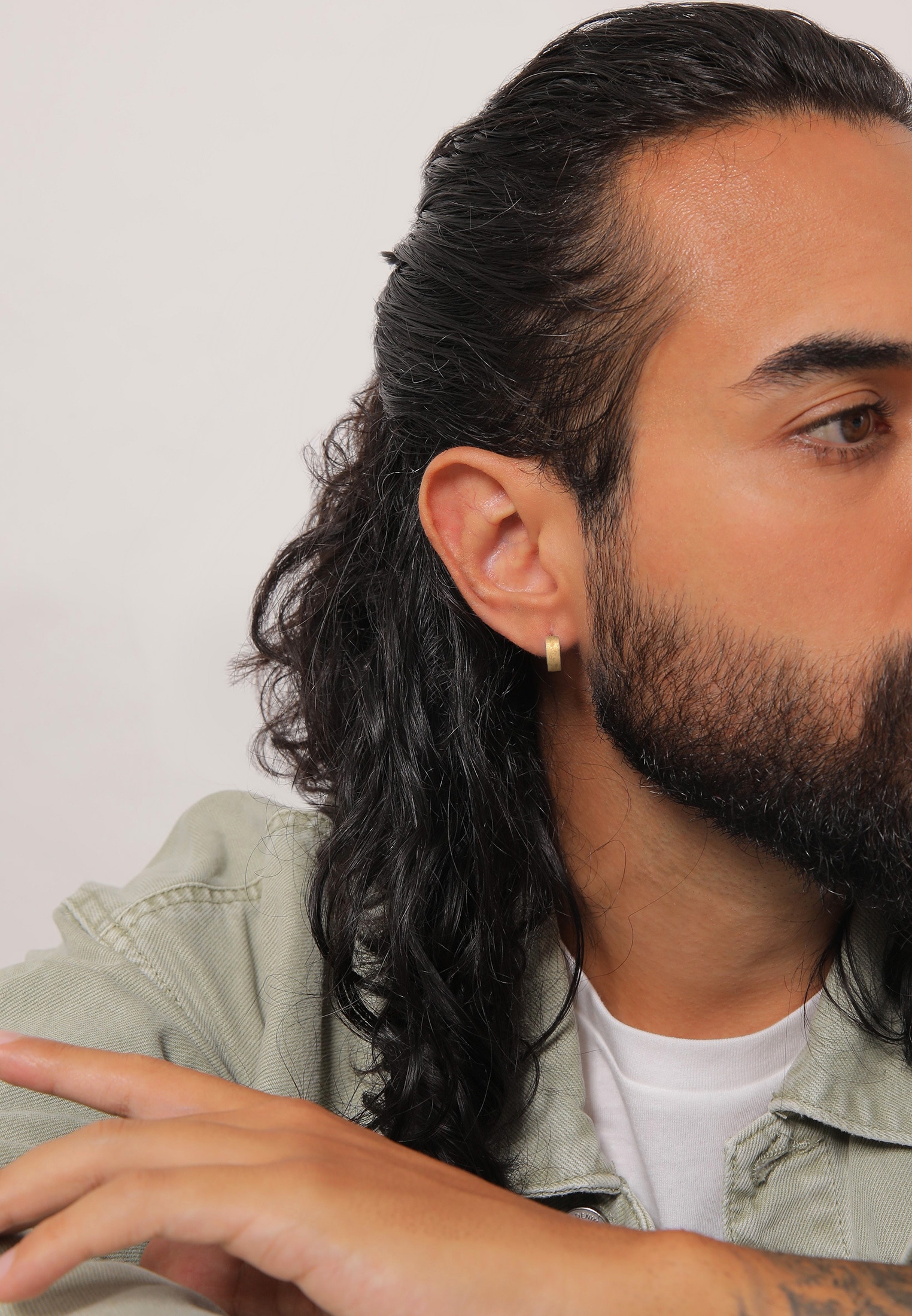 Kuzzoi Paar Creolen »Herren Creolen Matt Dezent 925 Silber«