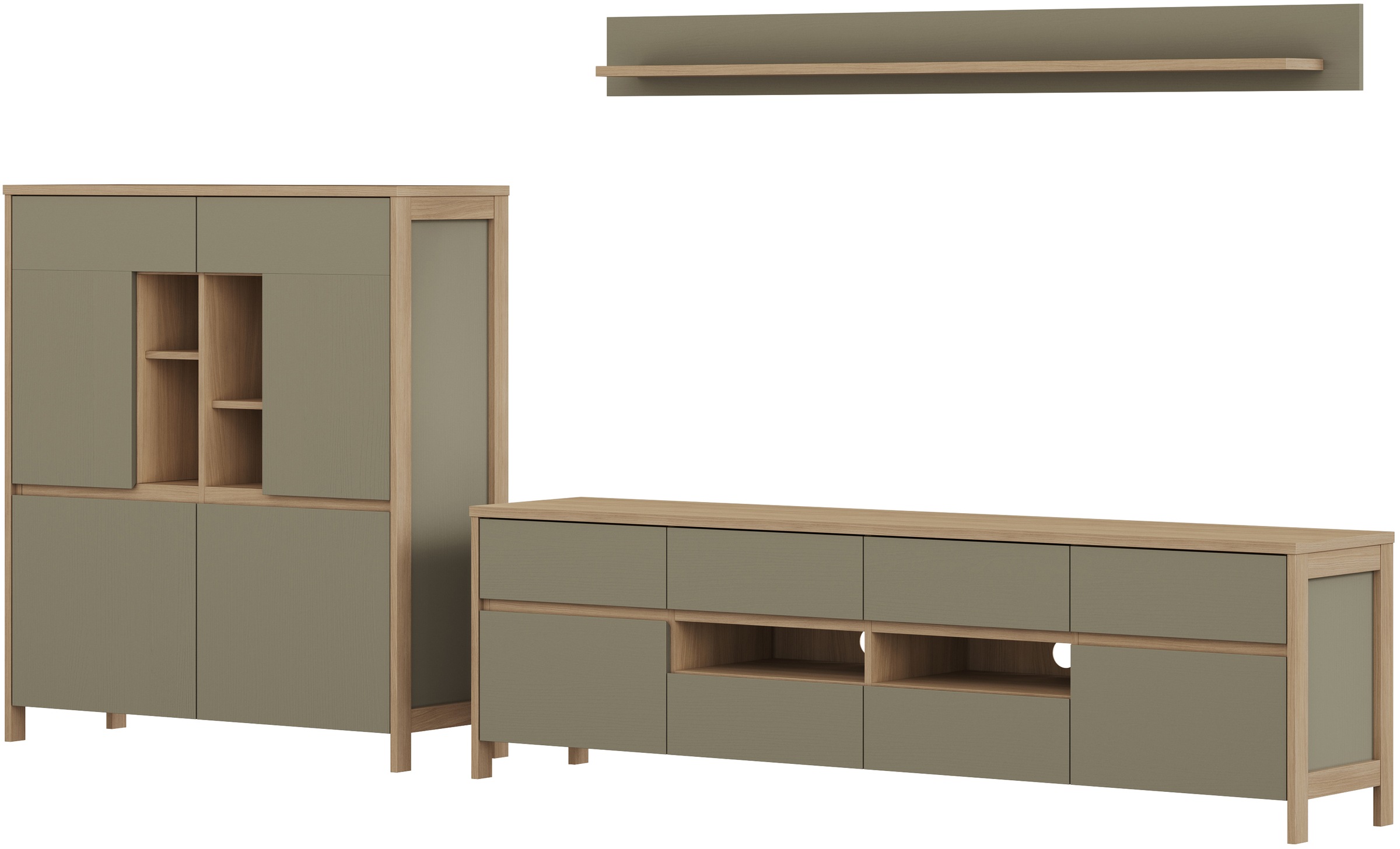 Home affaire Wohnwand »Stranda, moderne Anbauwand, Komplettset im Scandi-St günstig online kaufen