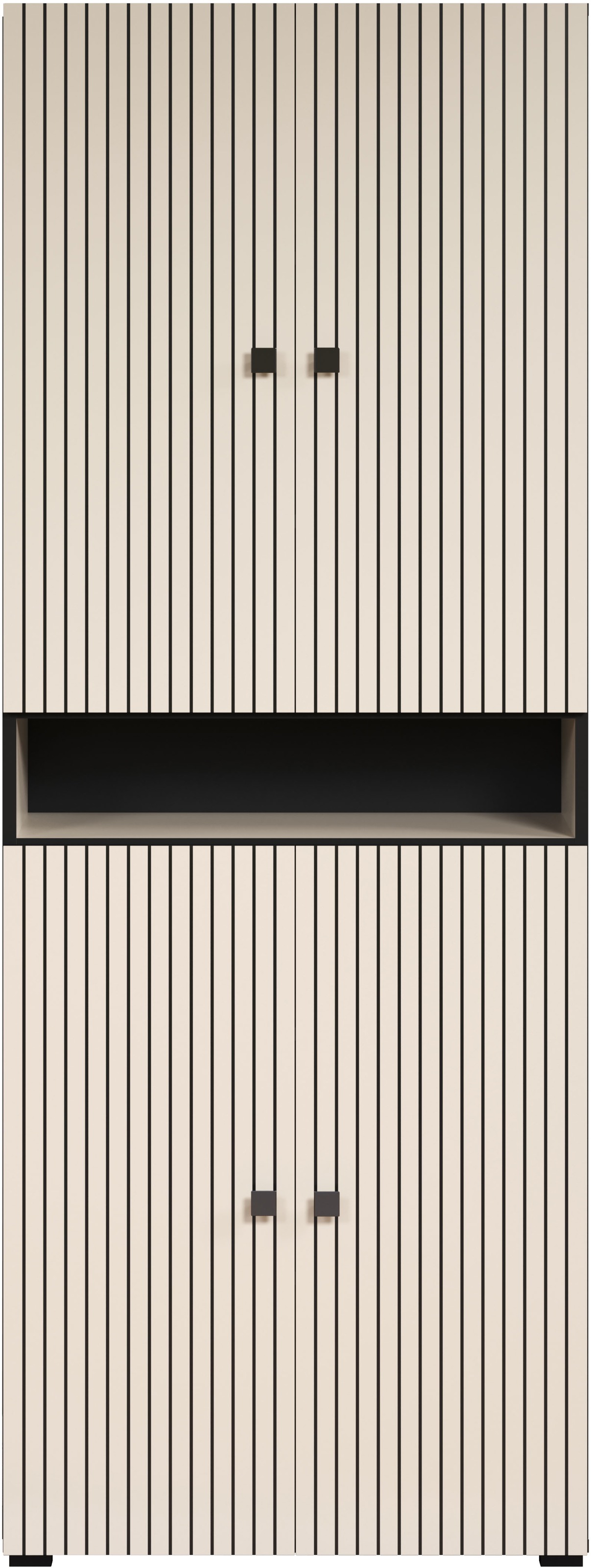 welltime Hochschrank »Amrum«, Breite 40cm, geräumiger Hochschrank Eiche Rillenoptik Badschrank