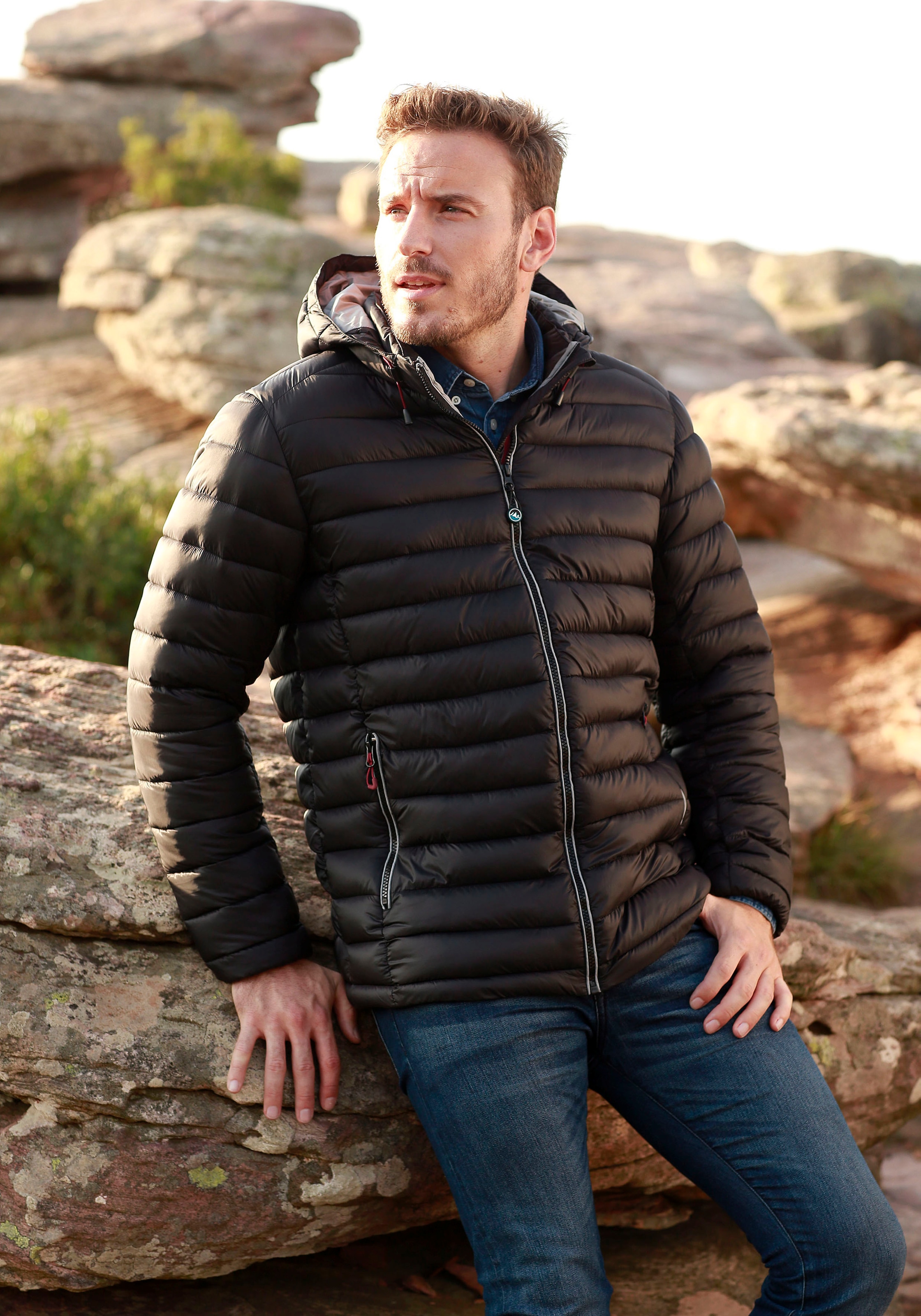 Polarino Steppjacke mit Kapuze Atmungsaktiv, winddicht, wasserabweisend