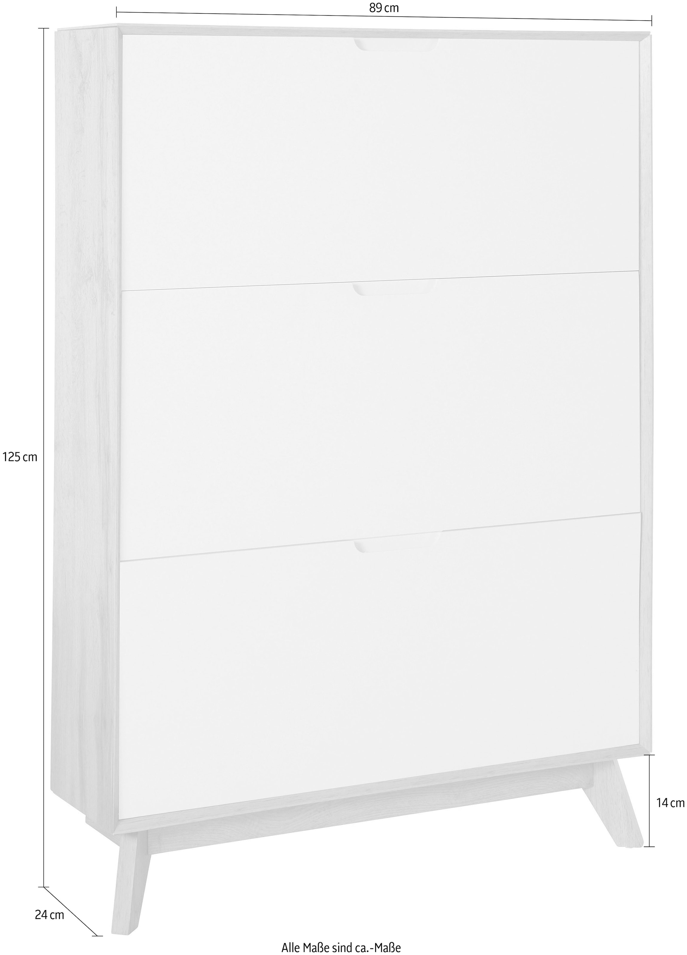 andas Schuhschrank »Pandrup«, mit 3 Klappen, ca. 8 Paar Schuhe pro Klappe, Höhe 125 cm