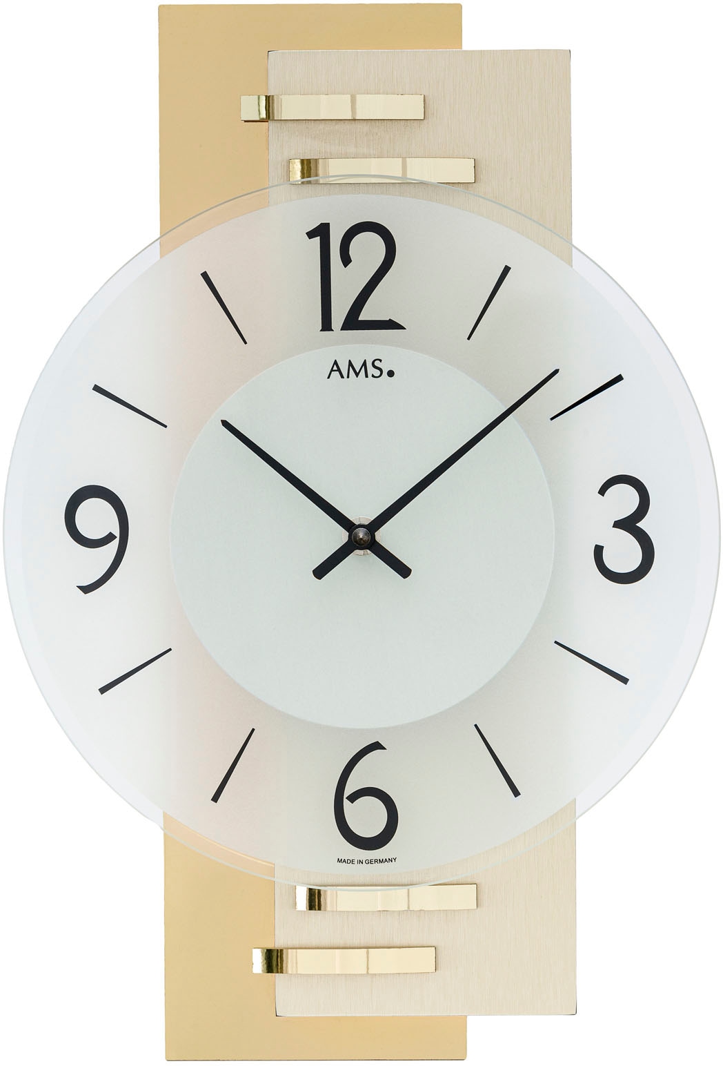 AMS Wanduhr, Exklusiv-Modell, Quarzuhr, Made in Germany, Holz, Wohnzimmer,E günstig online kaufen