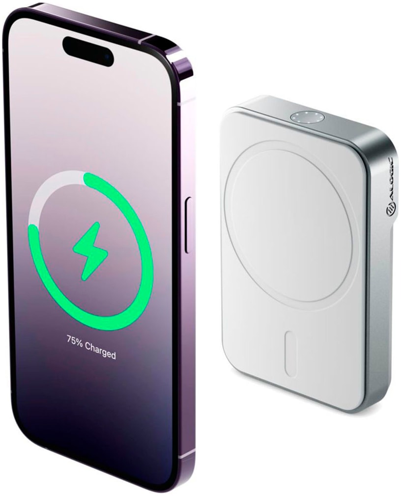 ALOGIC Powerbank »Matrix Universal Magnetic MagSafe«, Matrix Universal Magnetic MagSafe Powerbank 5000mAh Black, 5000 mAh