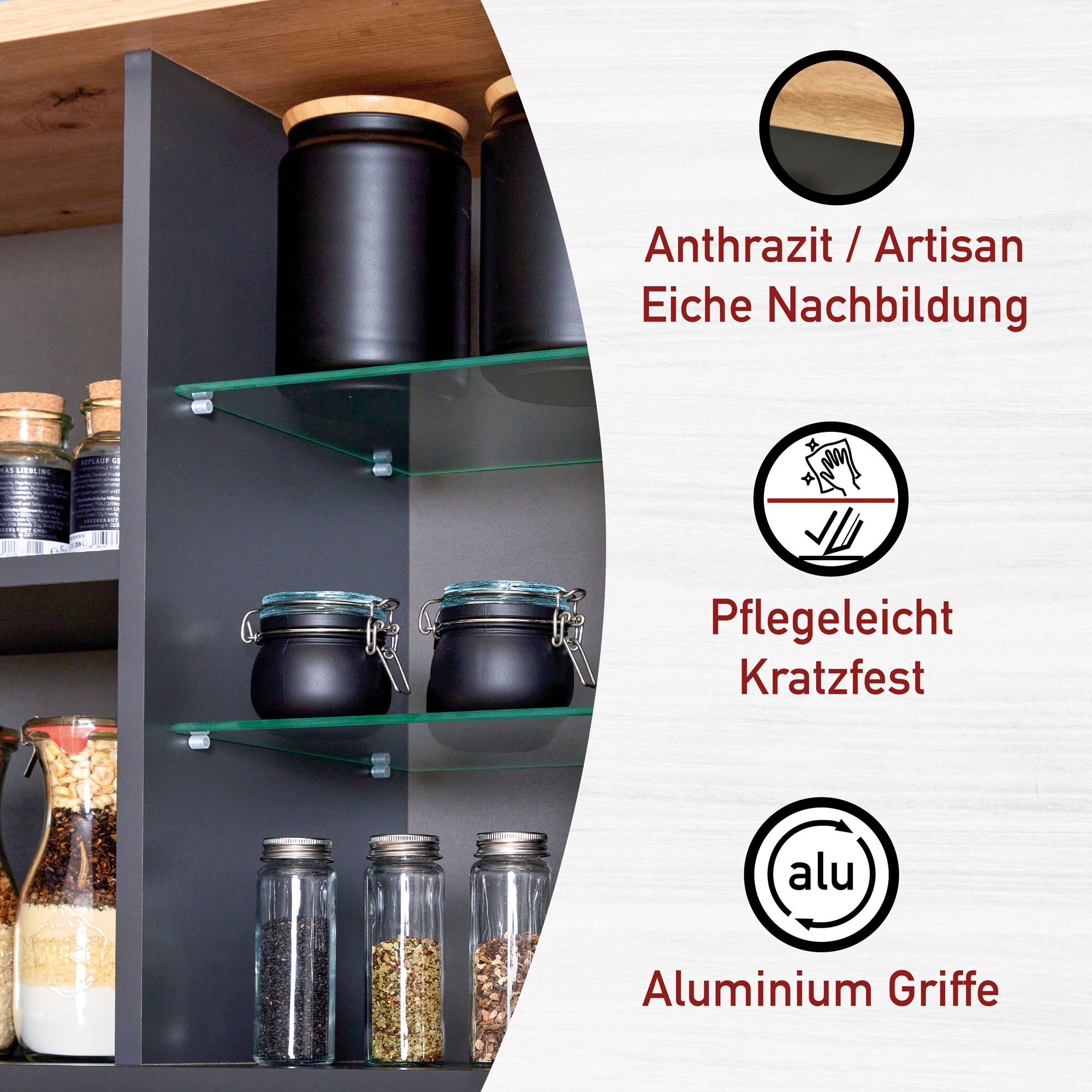 Inter Link Hängeschrank »Hängeschrank Veneto« 1 Stk. tlg. Stauraum-Modul, passend zum Spülenschrank, 130x33x57,5 cm