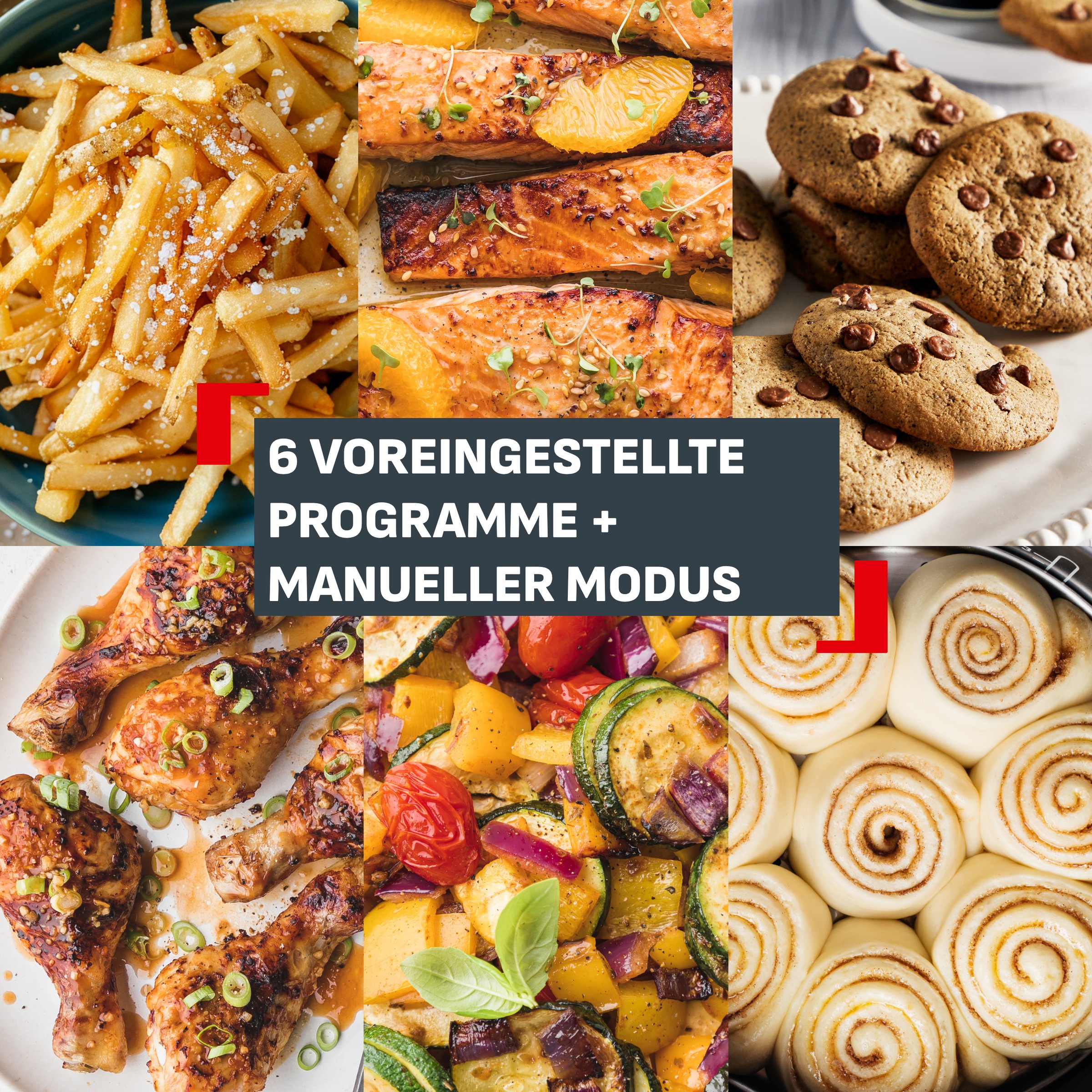 Tefal Heißluftfritteuse »Ever Fry Dual Flex, FlexCook Doppelkammer, XXL Fassungsvermögen« 2700 W bis zu 4x schneller, für bis zu 8 Portionen, EY9288