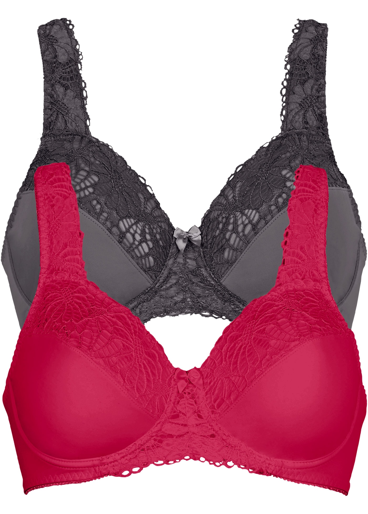 bonprix Minimizer-BH »Minimizer-BH mit gepolsterten Trägern (2er Pack)« Packung, 2 Stk. Minimizer-Passform, mit gepolsterten Trägern, mit edler Spitze
