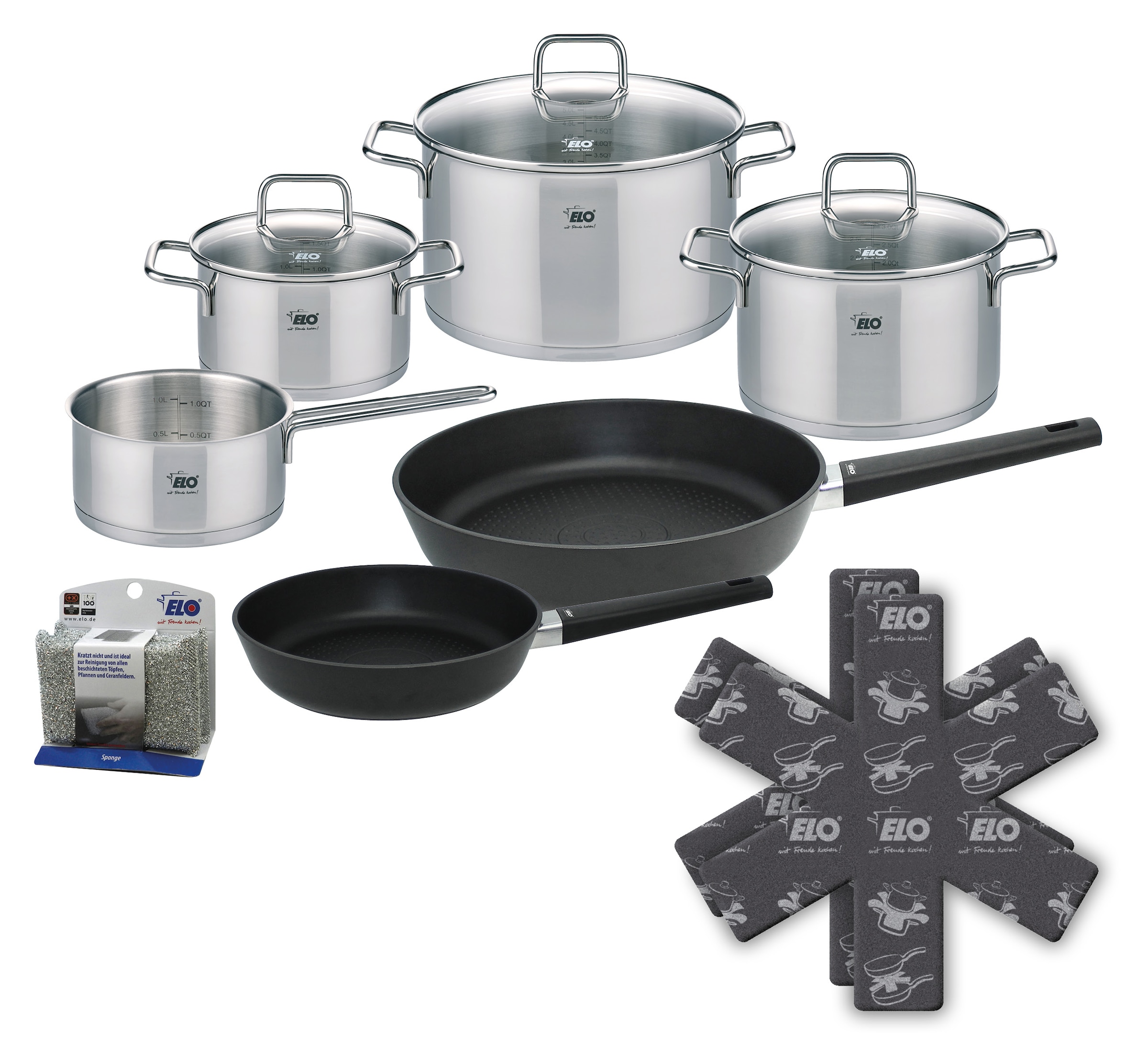 Elo Topf-Set »Citrin 13-teilig«, Edelstahl 18/10, (Set, 13 tlg.), Induktion