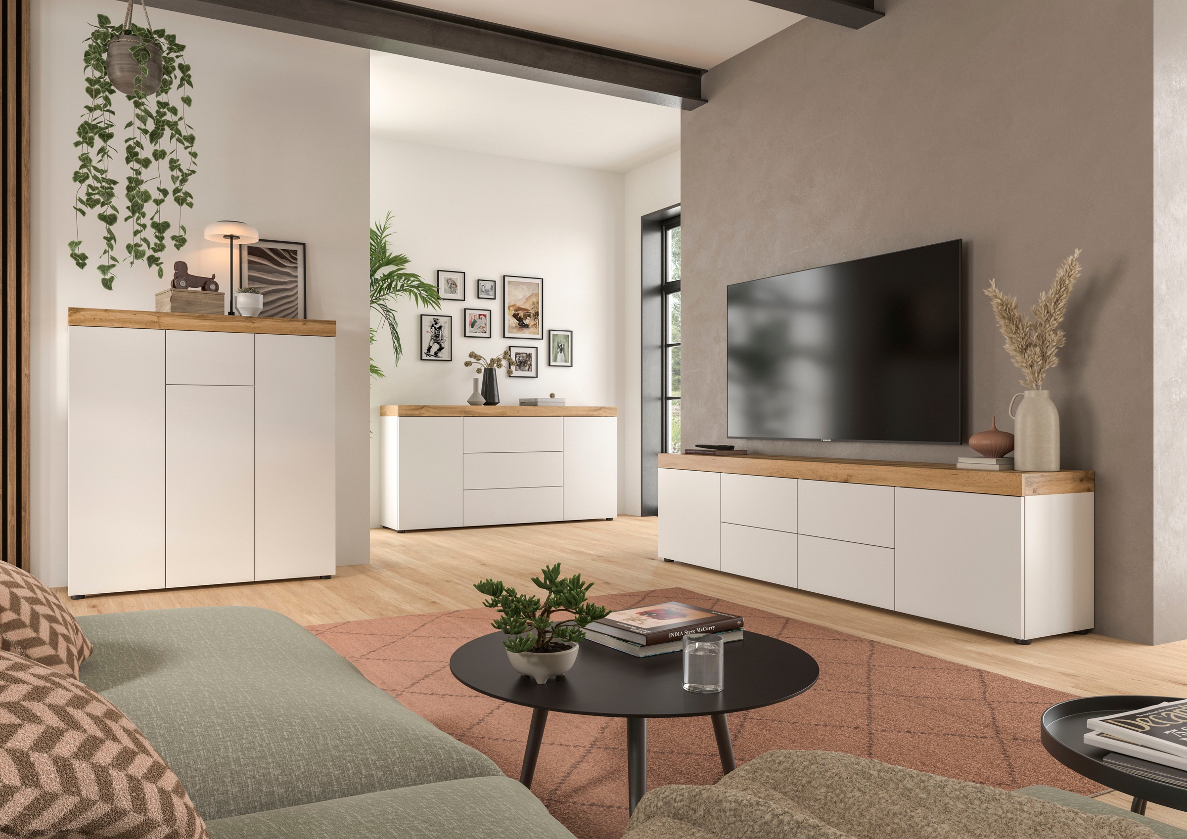 OTTO home Lowboard »MAMBO, Breite 200 cm, Höhe 54 cm« 1 Stk. tlg. Lowboard, TV Unterschrank, Tv-Schrank, Wohnzimmer