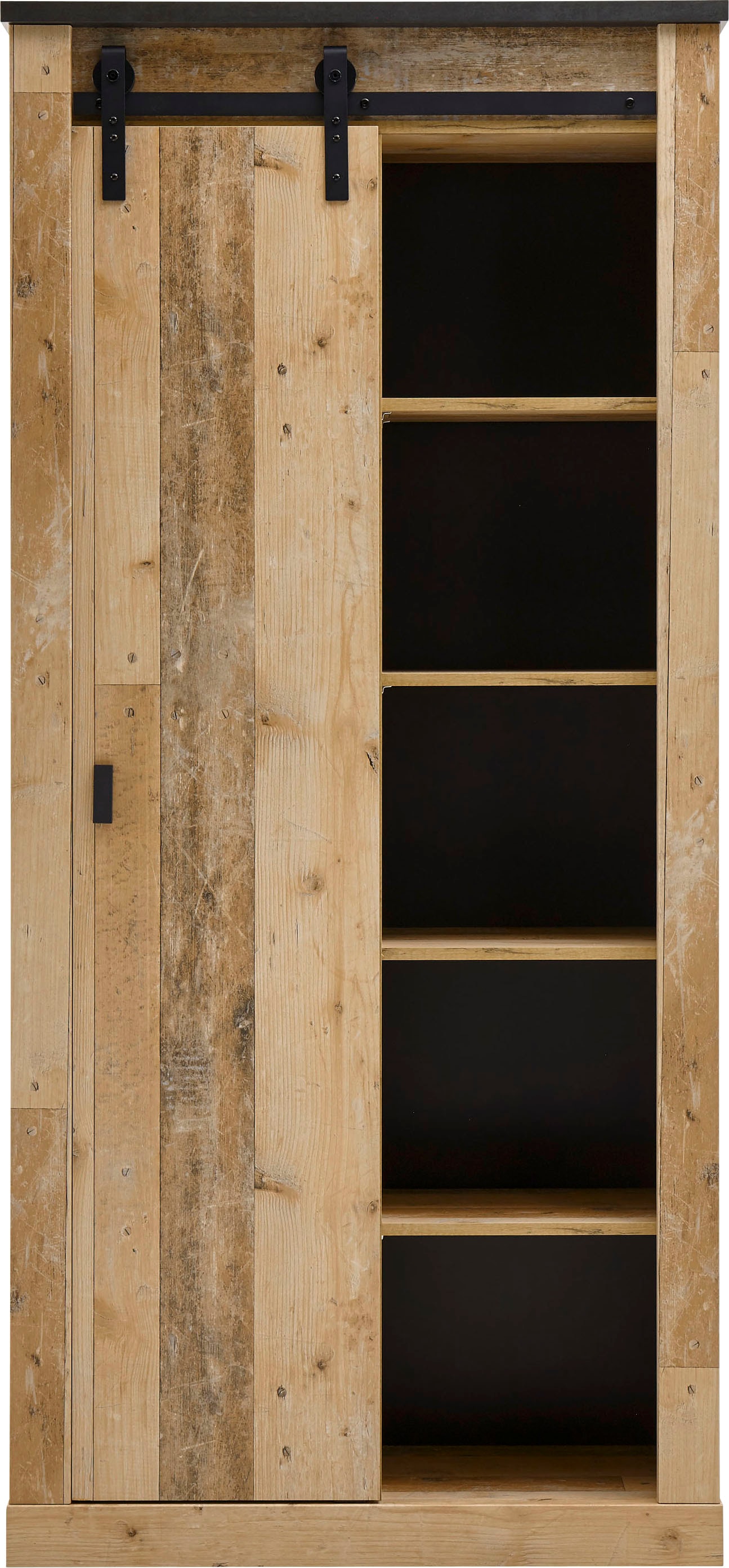 Home affaire Regal »SHERWOOD« modernes Holz Dekor, mit Scheunentorbeschlag günstig online kaufen