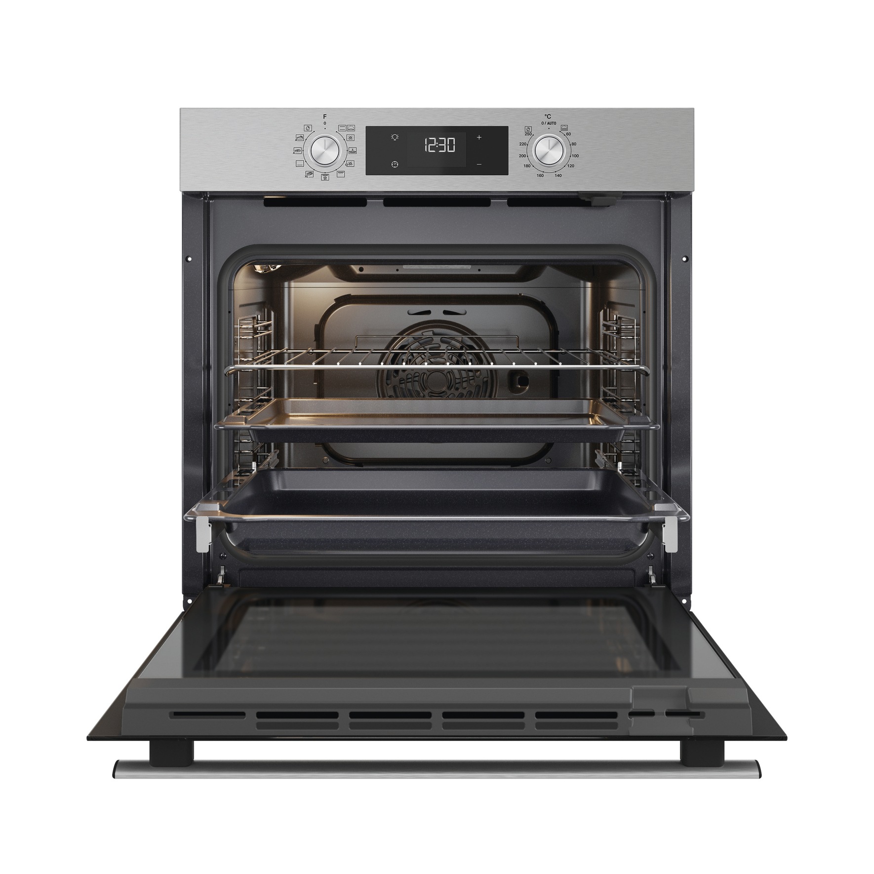 BAUKNECHT Backofen-Set »BAKO 740 IND IN«, mit 1-fach-Teleskopauszug, (Set, 2 St.), Hydrolyse - Reinigung mit der natürlichen Kraft des Dampfes bei 90 °C