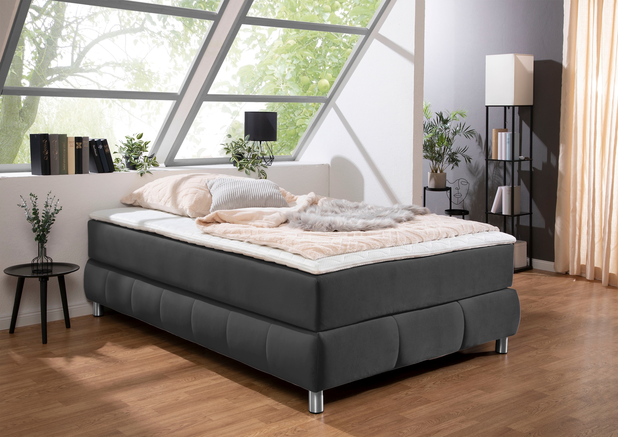 andas Boxspringbett »Salo«, Ohne Kopfteil, inkl. Topper, auch in Überlänge 220 cm