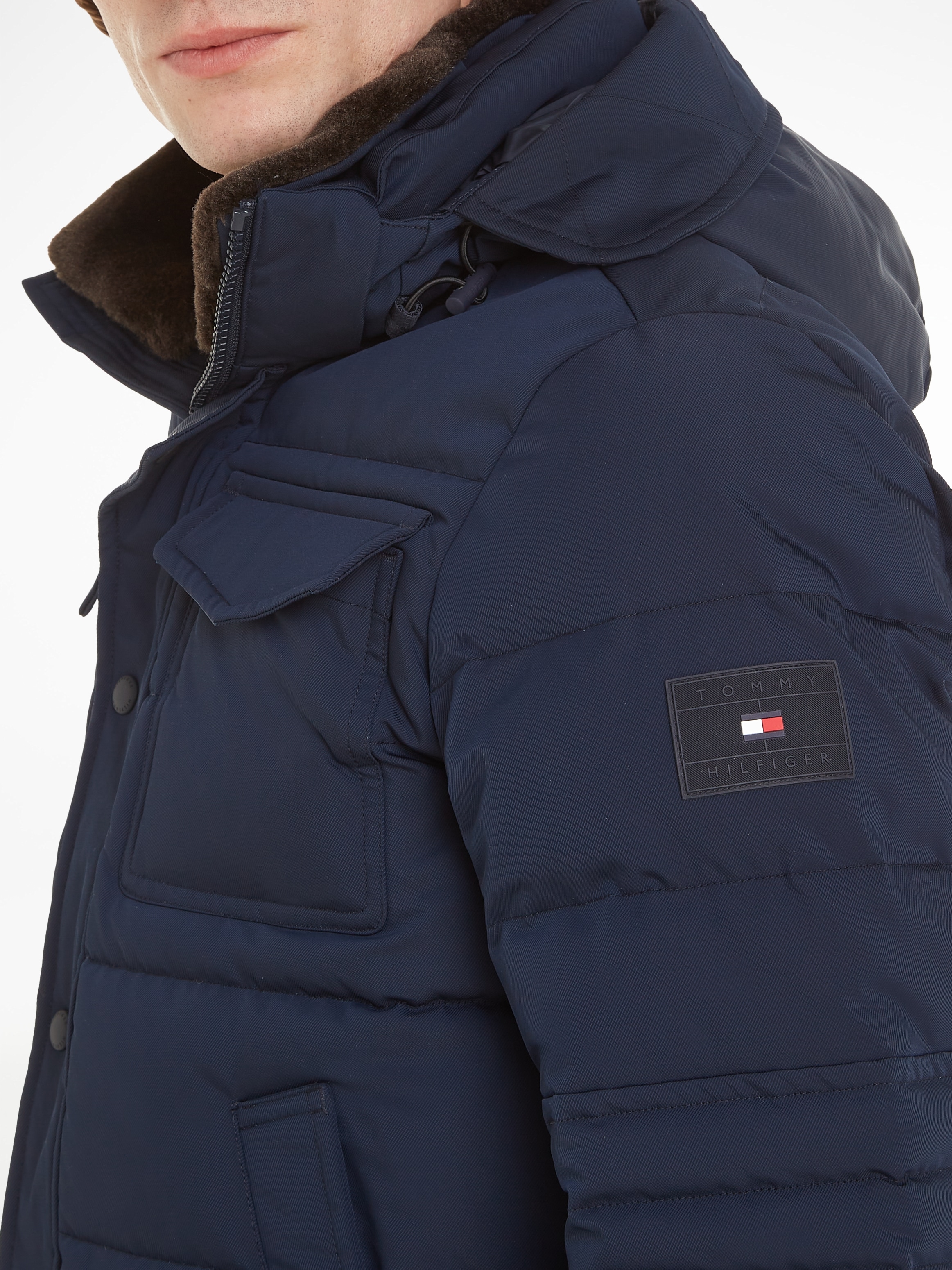 Tommy Hilfiger Steppjacke »ROCKIE UTILITY HOODED JACKET«, mit Kapuze