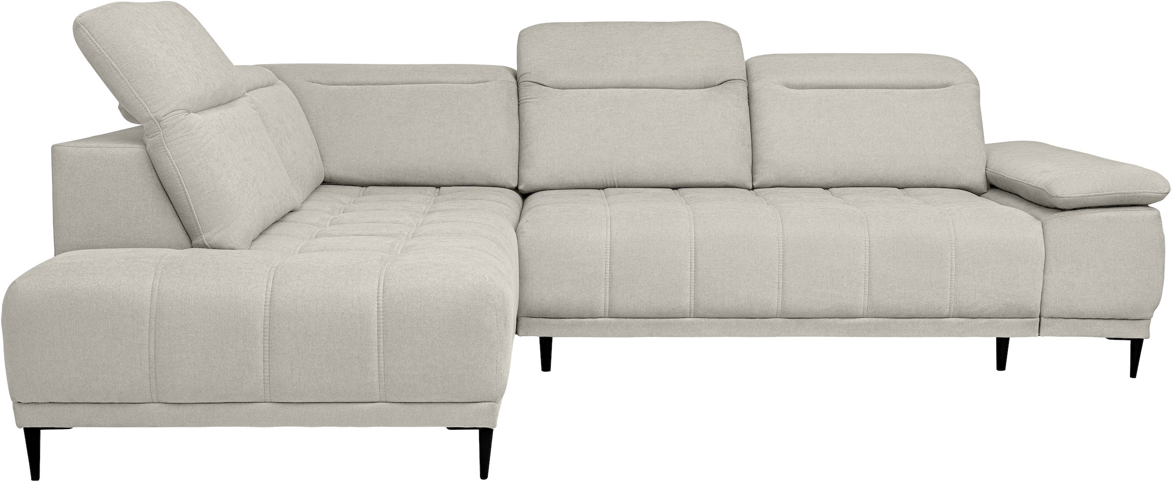 WERK2 Ecksofa »Focus-L, elektrisch erweiterbare Sitztiefe um ca. 30 cm, L-Form« Komfort nach Maß: Ausziehbare Sitztiefe, verstellbare Kopfteile & Füße