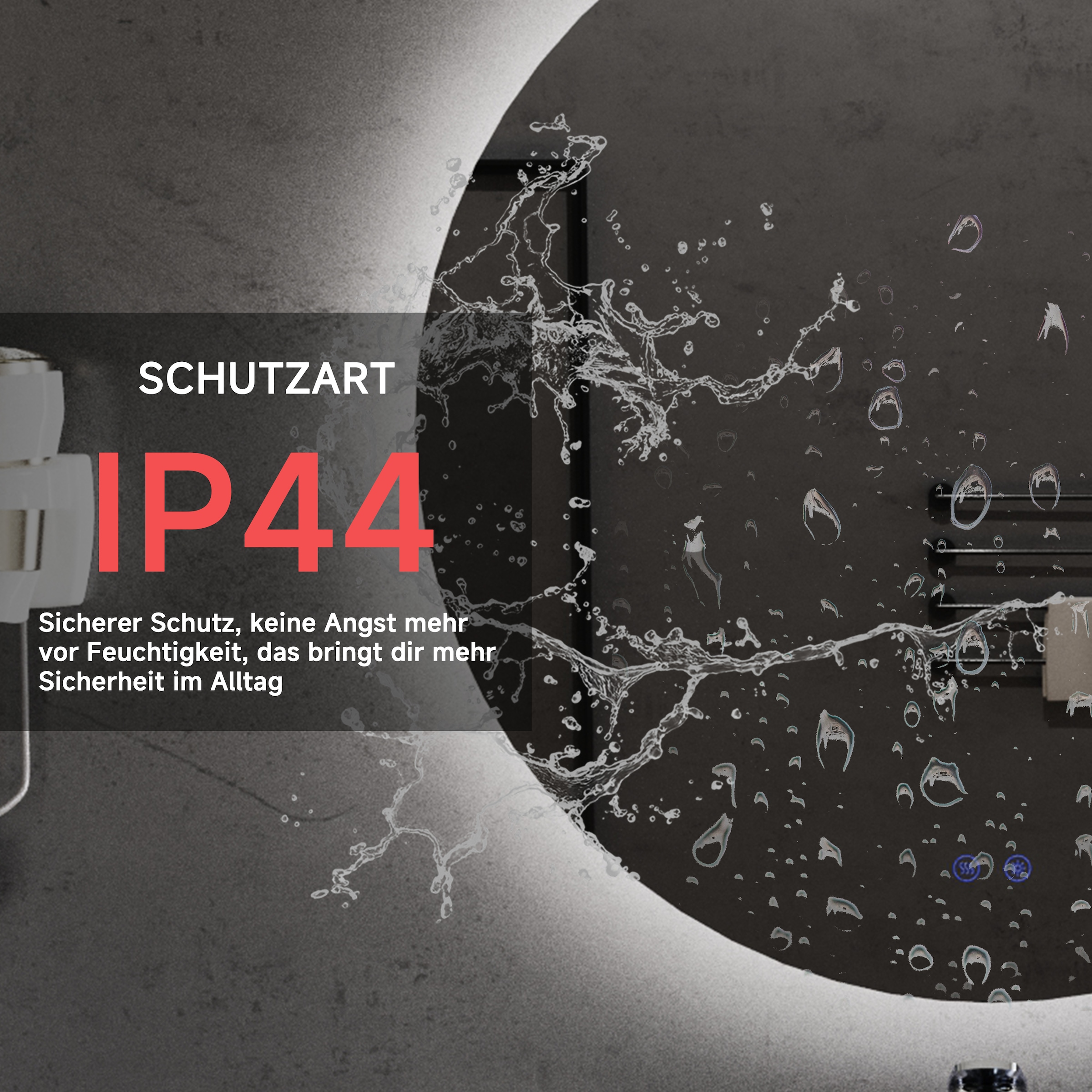 welltime LED-Lichtspiegel »Toledo rund, Spiegel mit LED Beleuchtung, Badspiegel« mit Anti-Fog Beschichtung