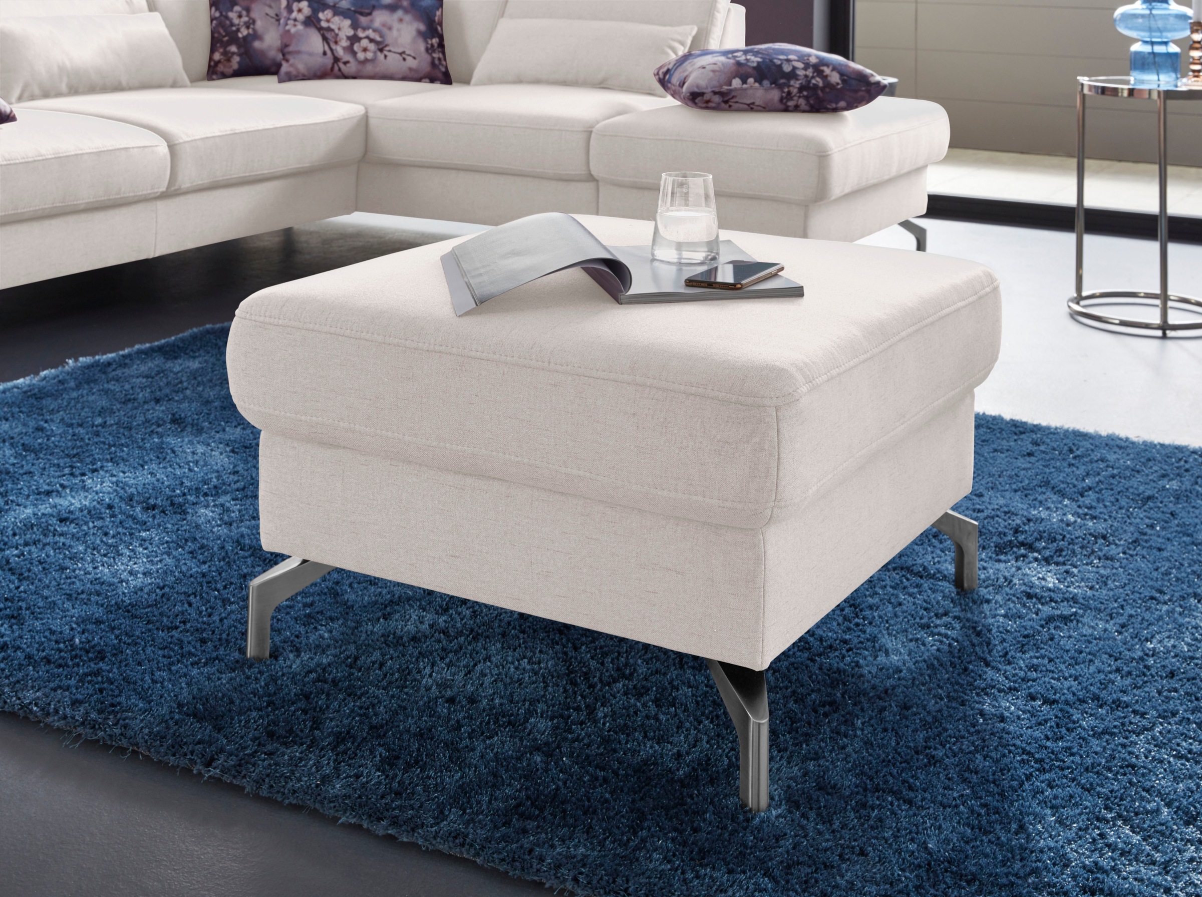 sit&more Hocker »Percy« Fußhöhe 15cm, wahlweise mit unterschiedlichen Fußfarben